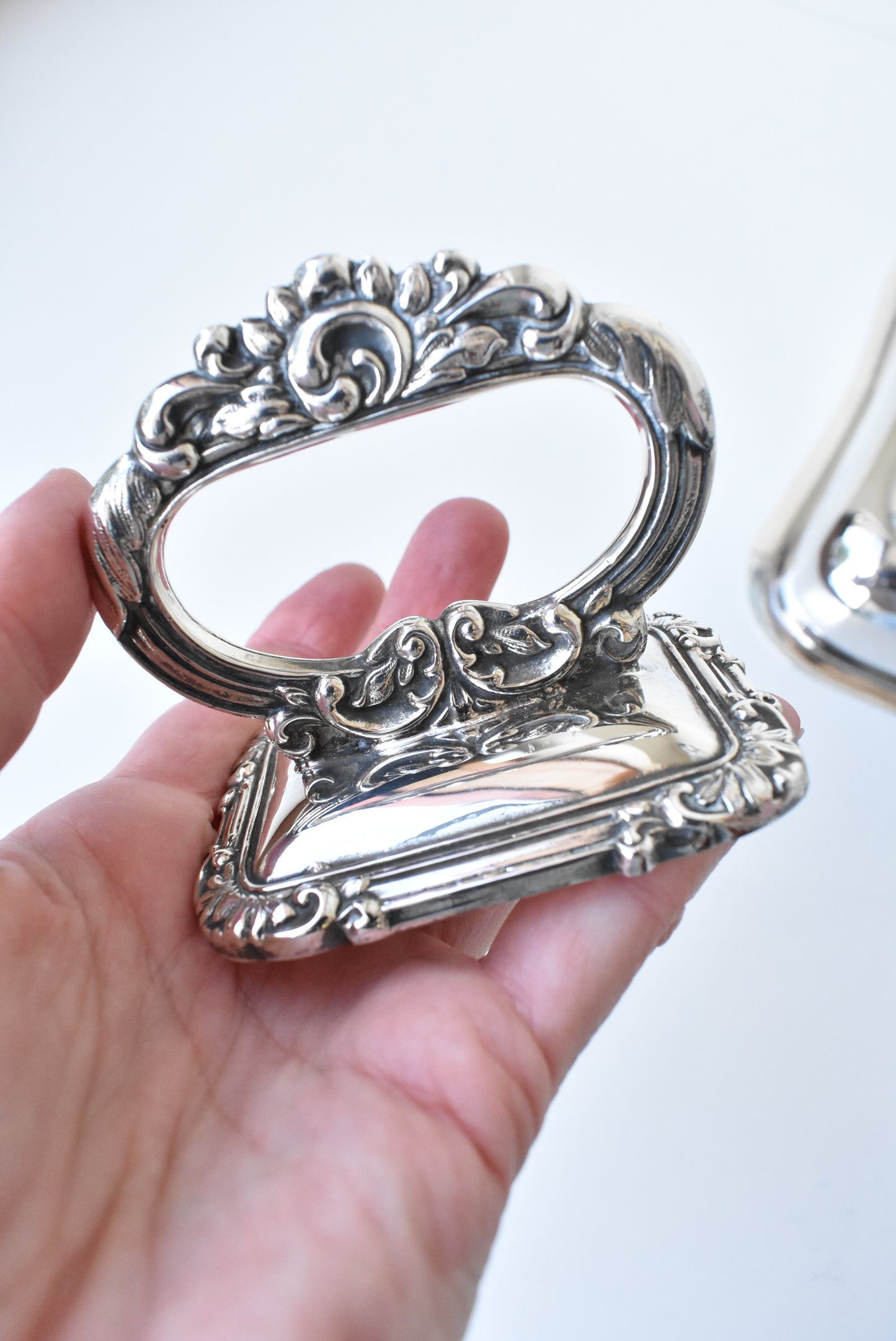 Stunning vintage silver serving dish with lid