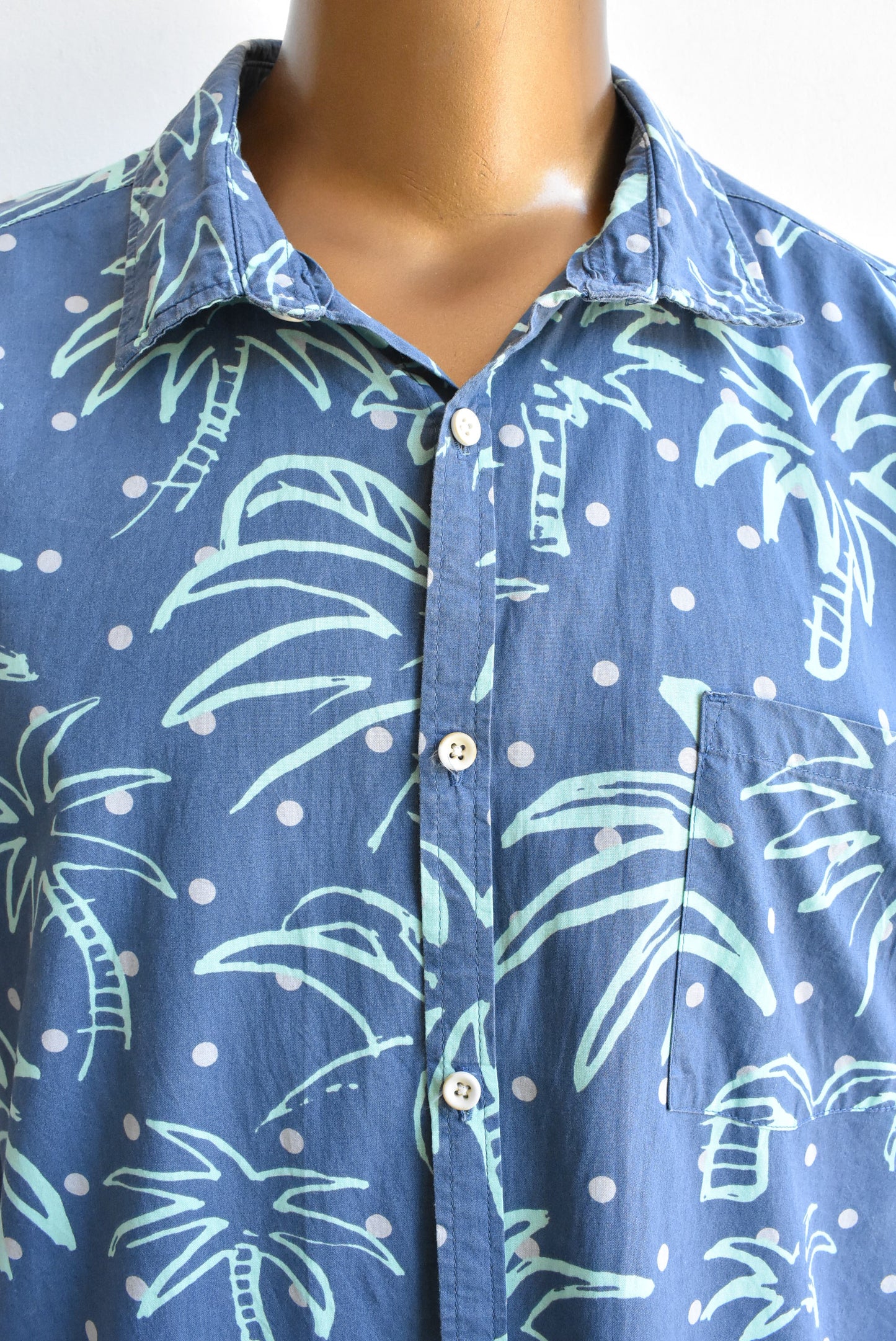 Quicksilver men's palm tree 100% cotton shirt, size XXL