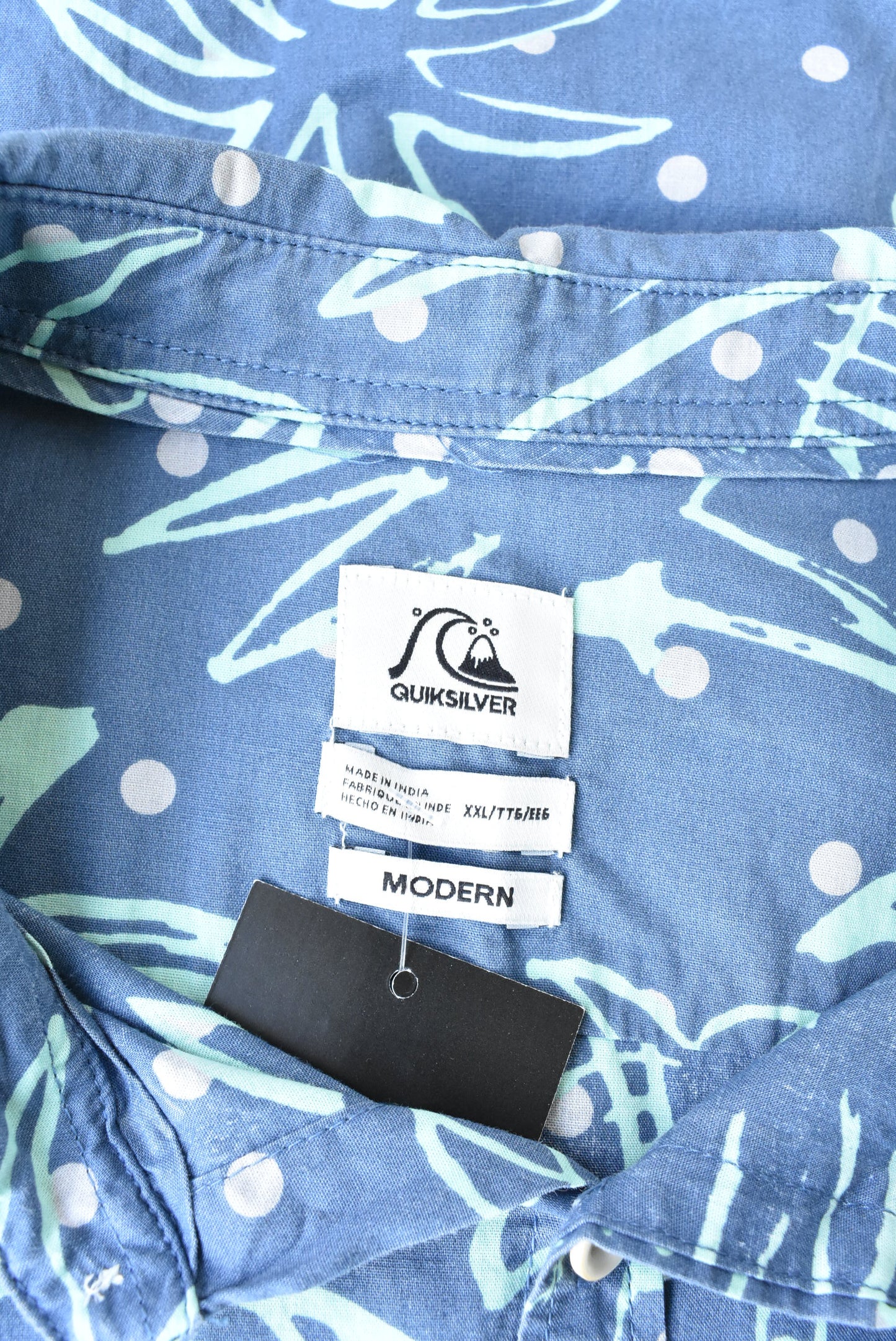 Quicksilver men's palm tree 100% cotton shirt, size XXL
