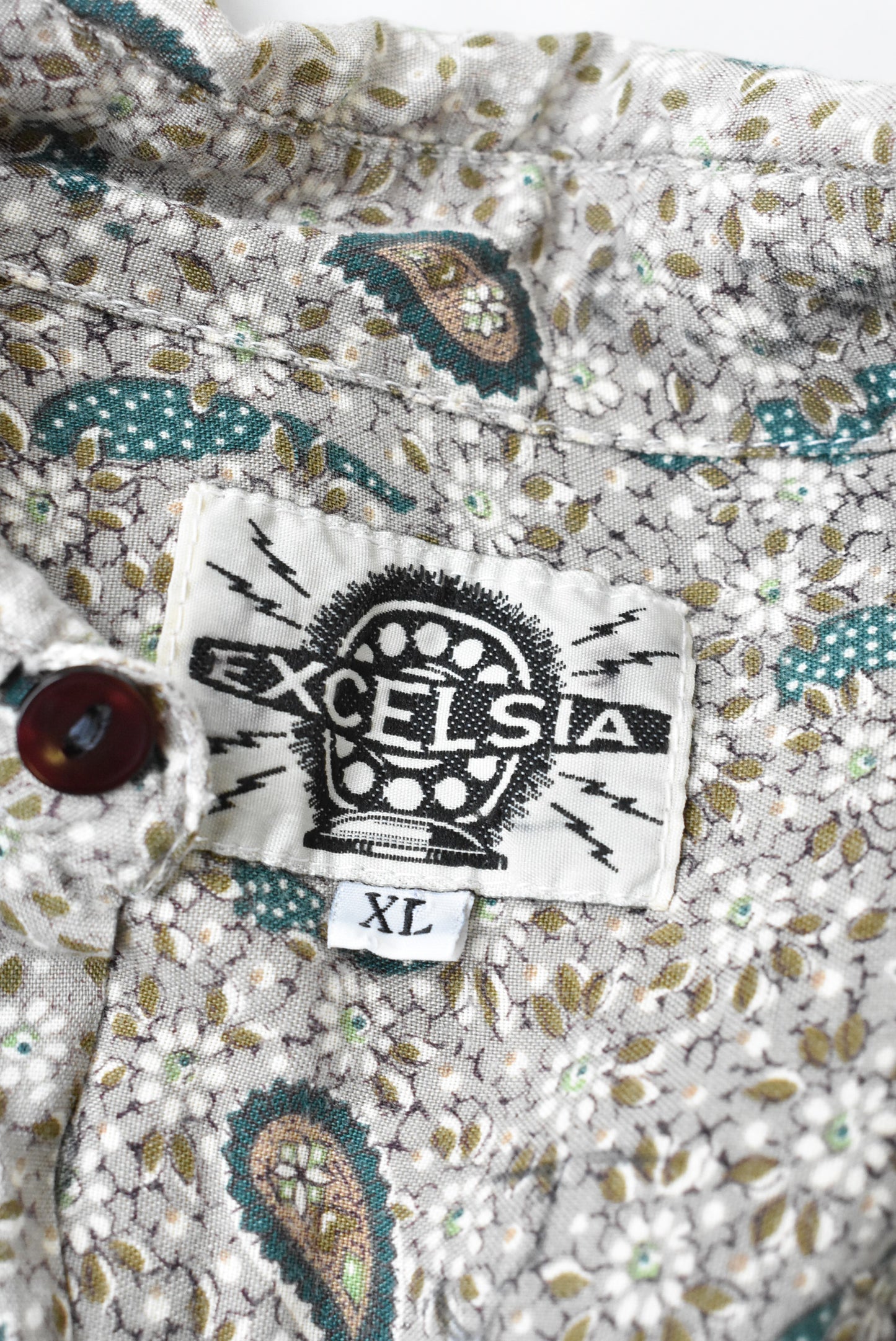 Excelsia paisley grey shirt, size L