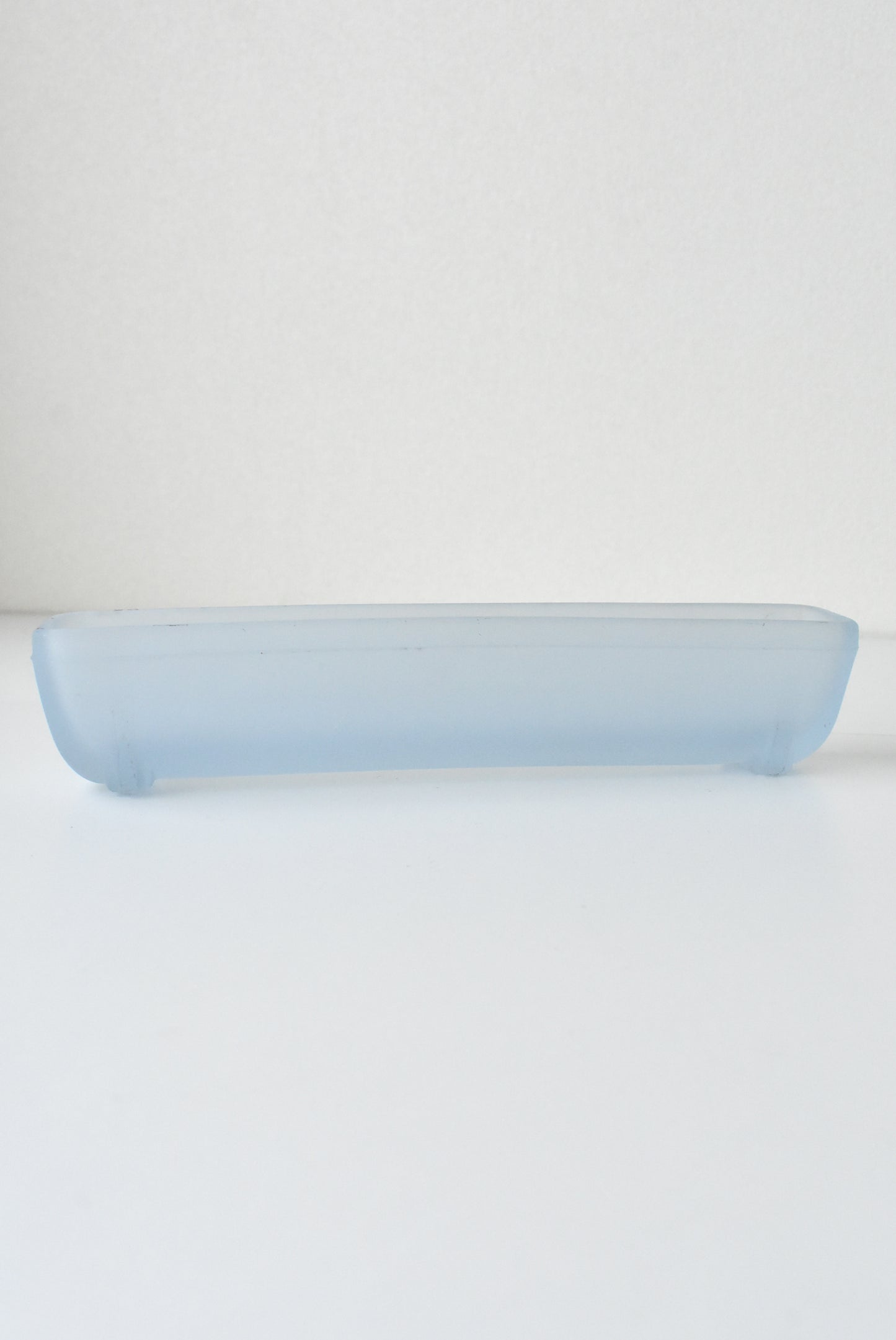 Vintage frosted glass trough vase