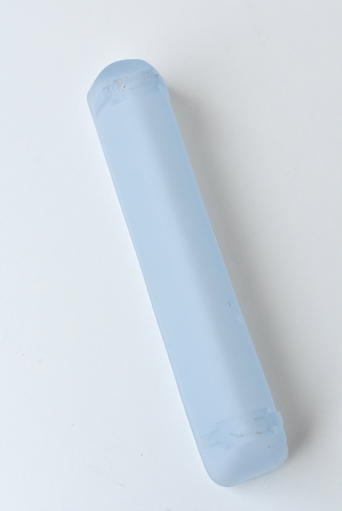 Vintage frosted glass trough vase