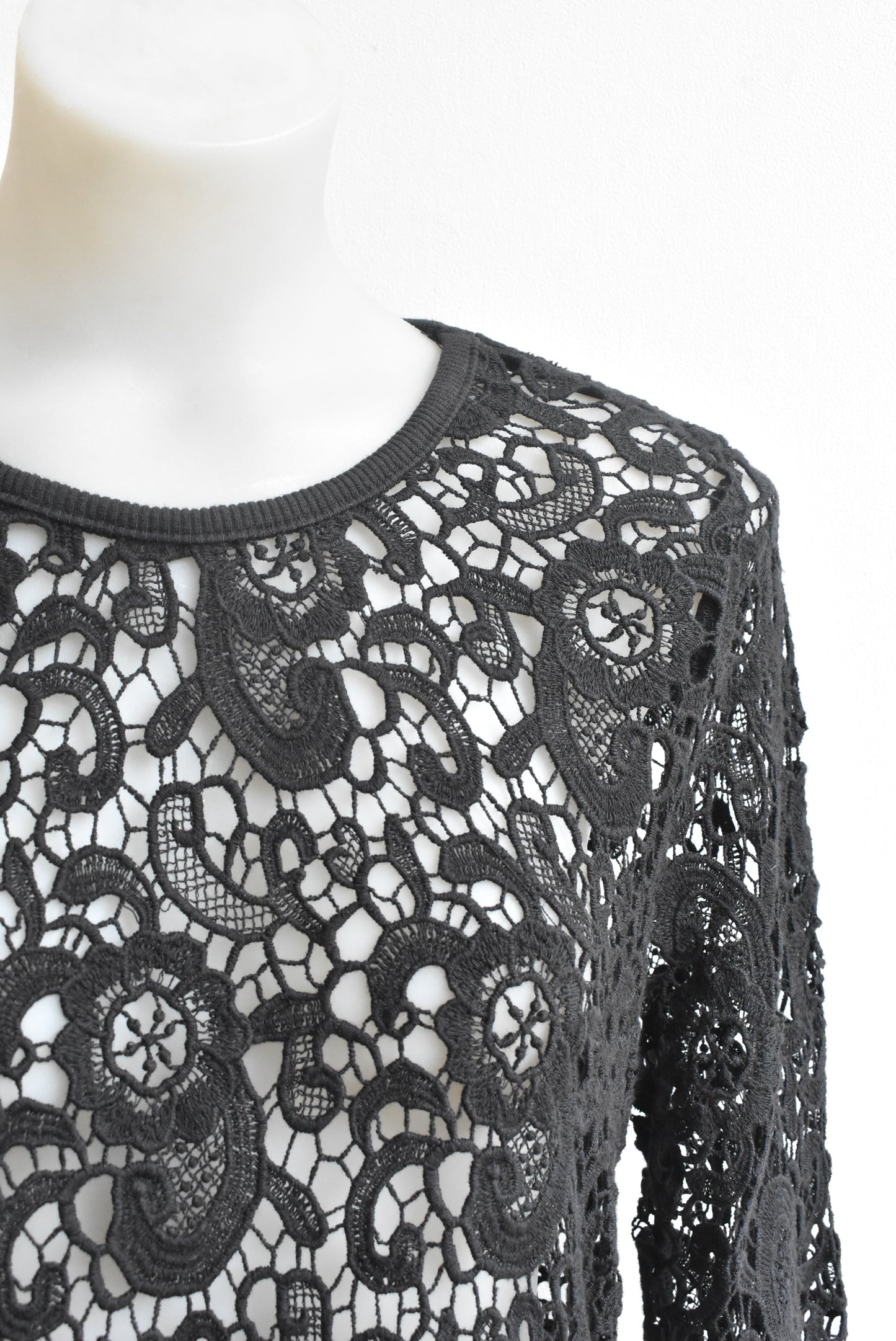 Storm cotton black lace top, 12