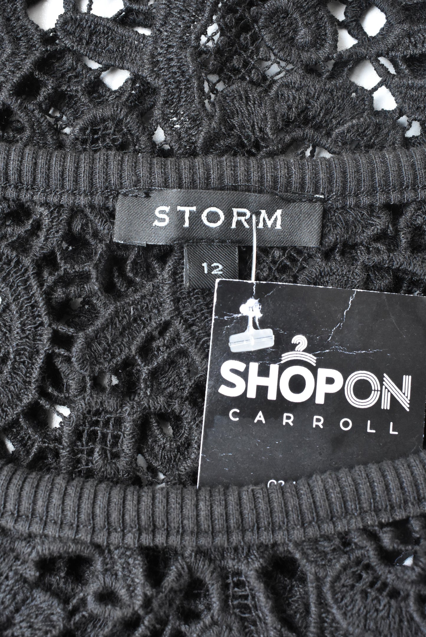 Storm cotton black lace top, 12