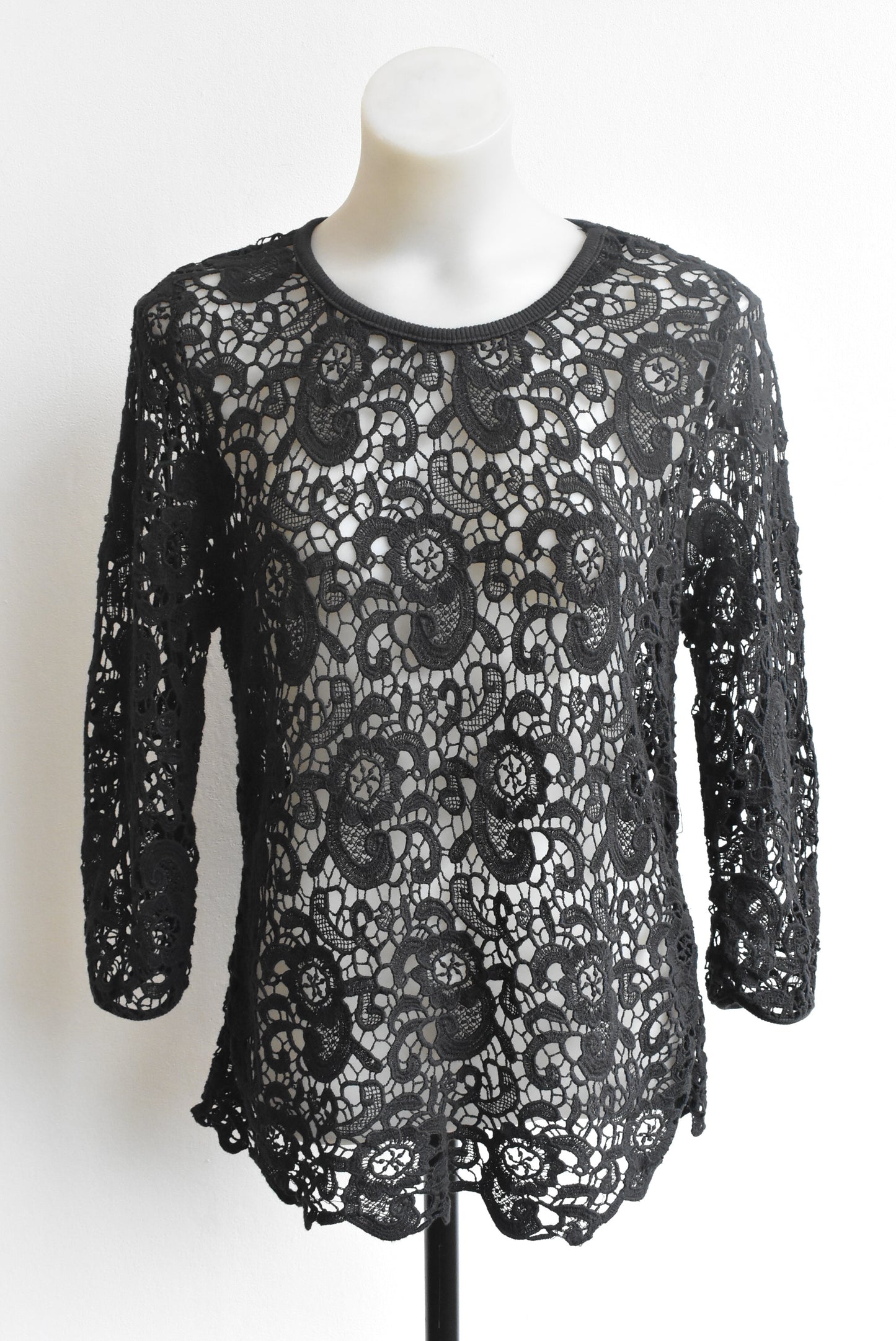 Storm cotton black lace top, 12