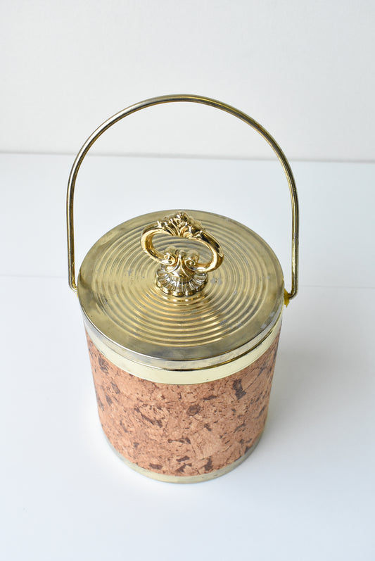 Mid century cork ice bucket
