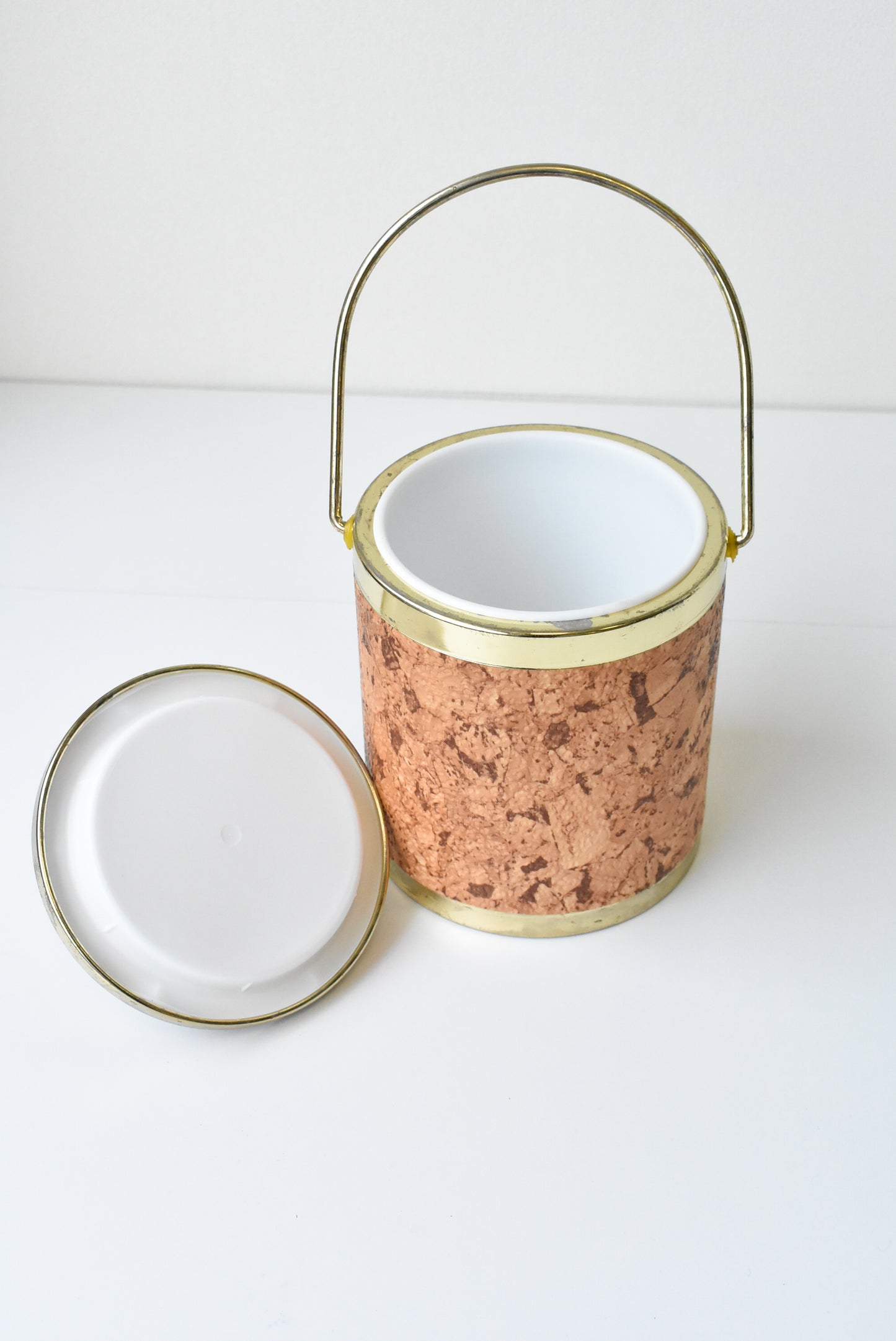 Mid century cork ice bucket