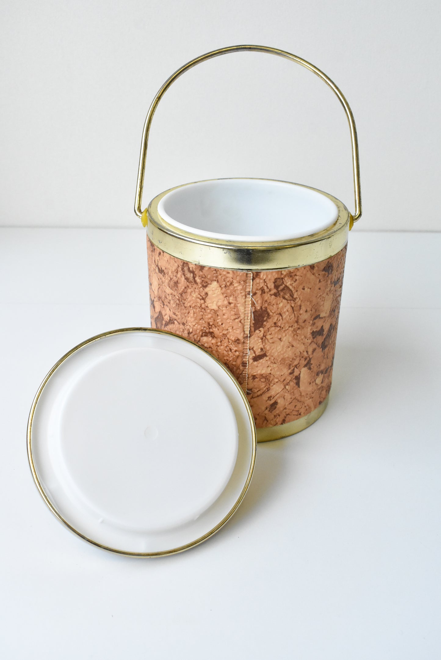 Mid century cork ice bucket