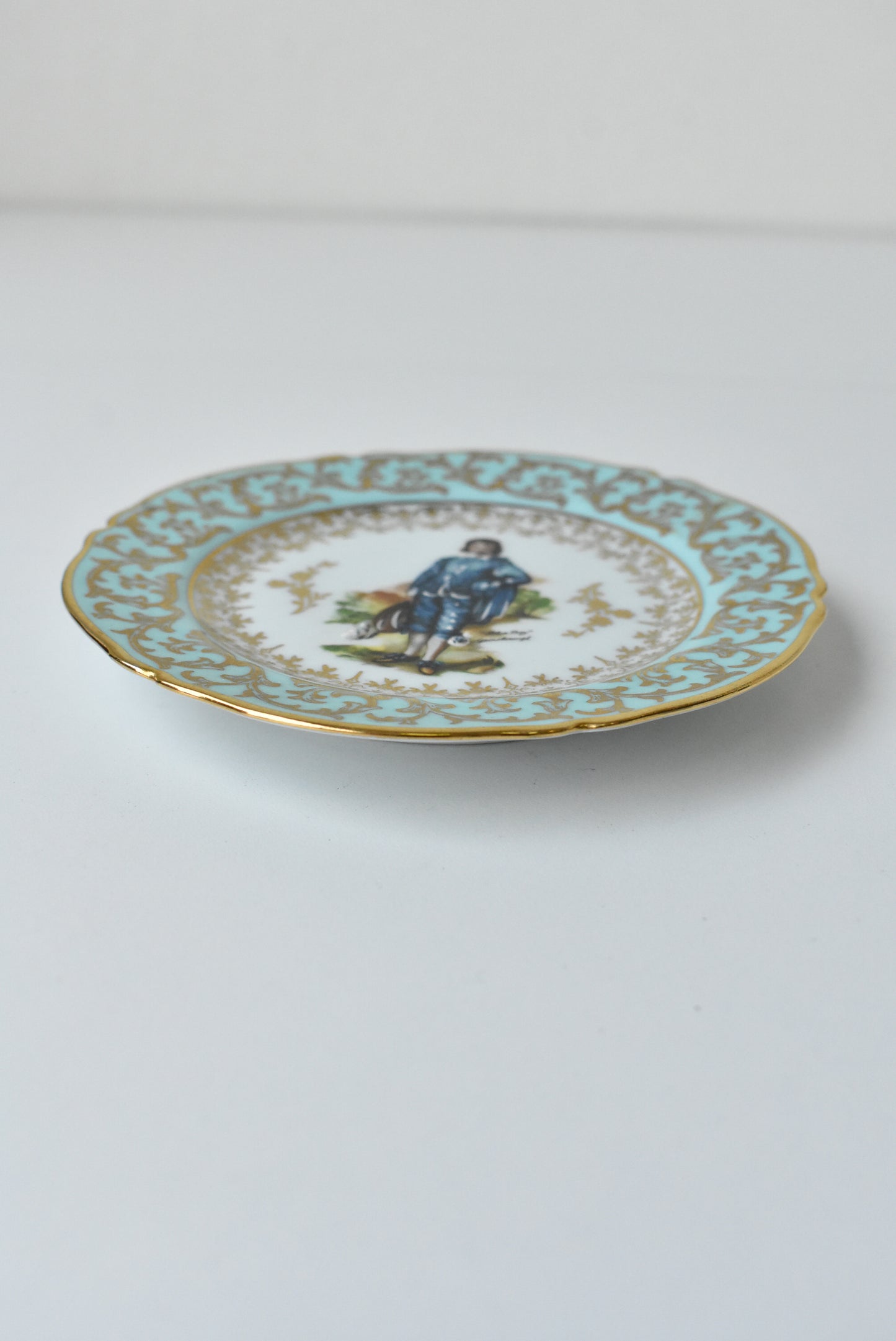 Limoge Fragonarde small plate featuring Gainsborough's 'The Blue Boy'