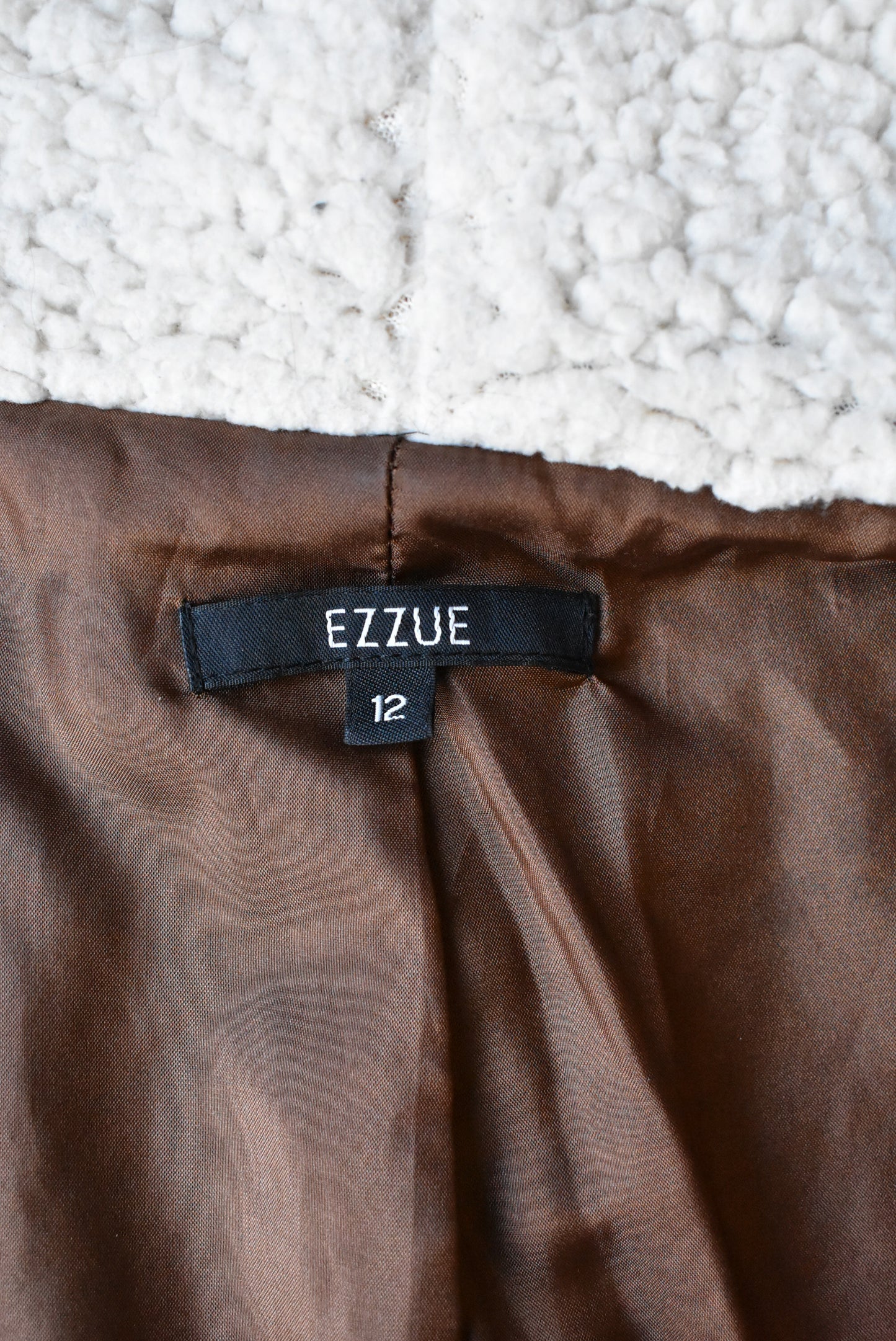Ezzue faux sheepskin aviator jacket, size 12