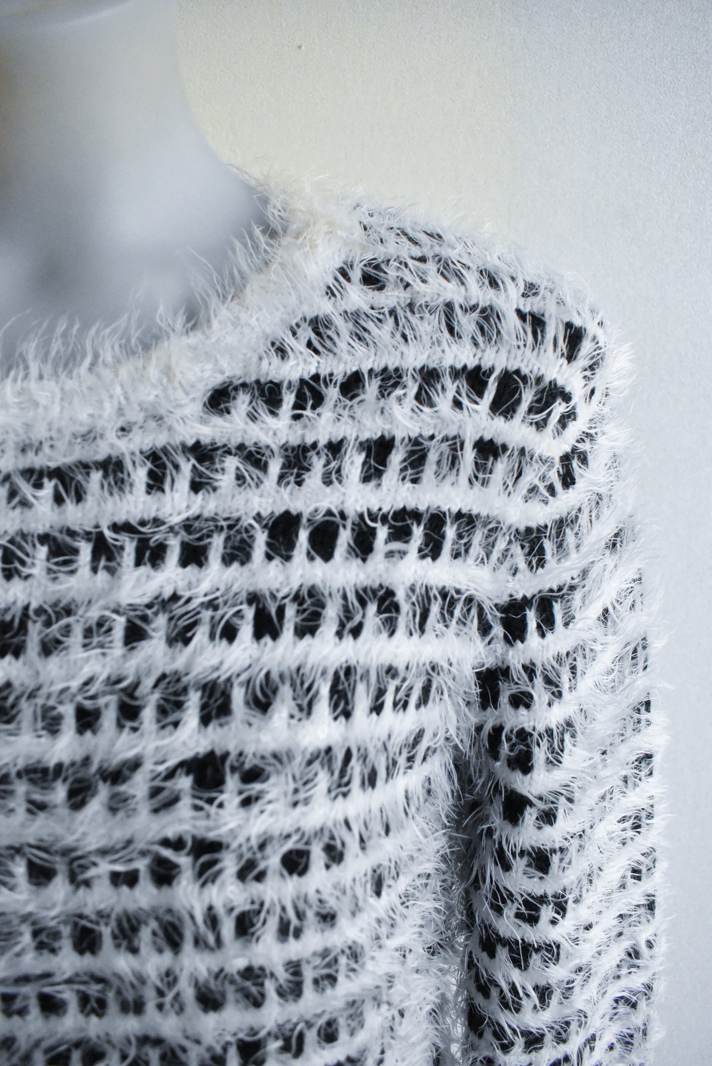 Glassons black and cream fluffy jumper, size S
