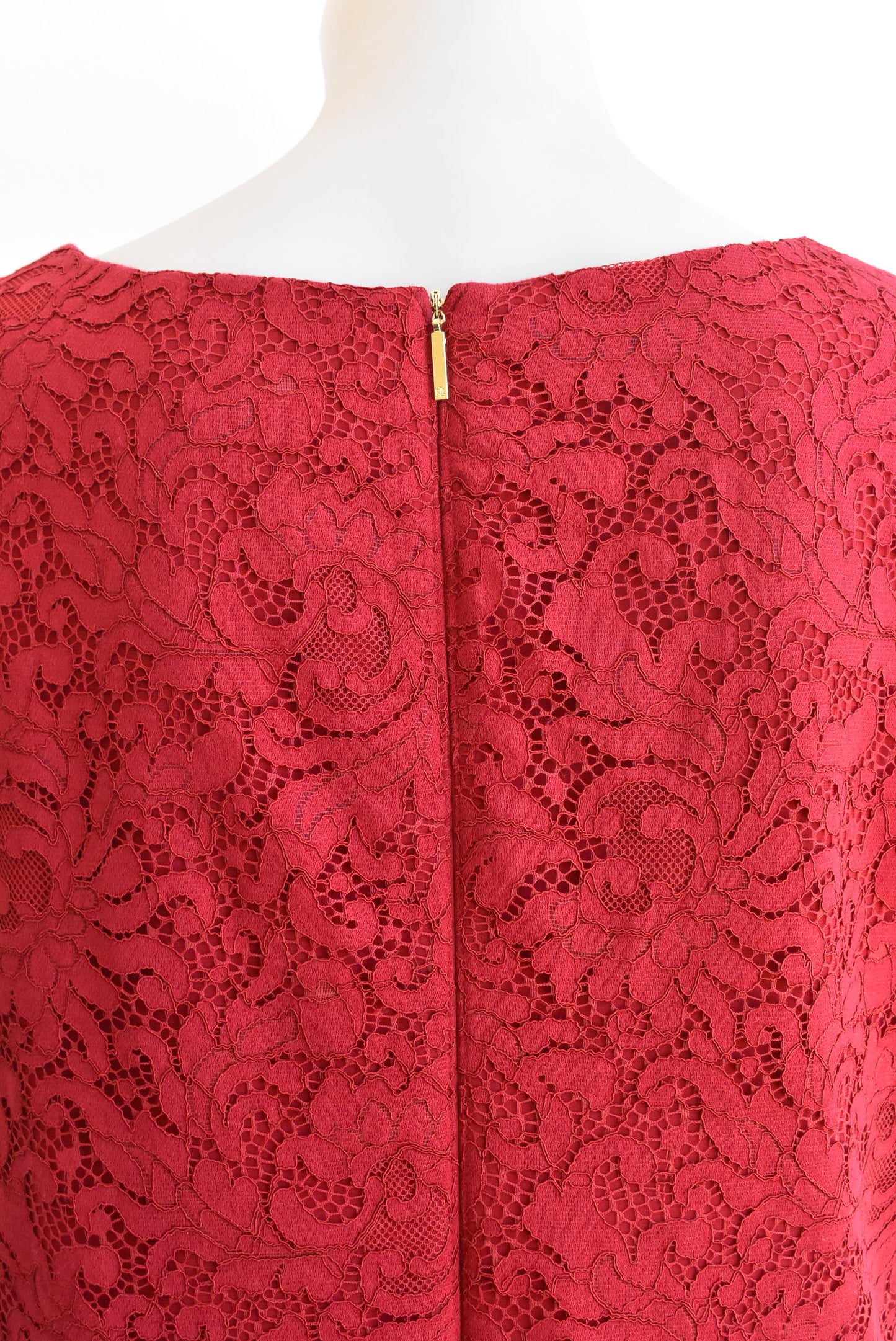 Ralph Lauren ruby red lacy dress NEW, size L