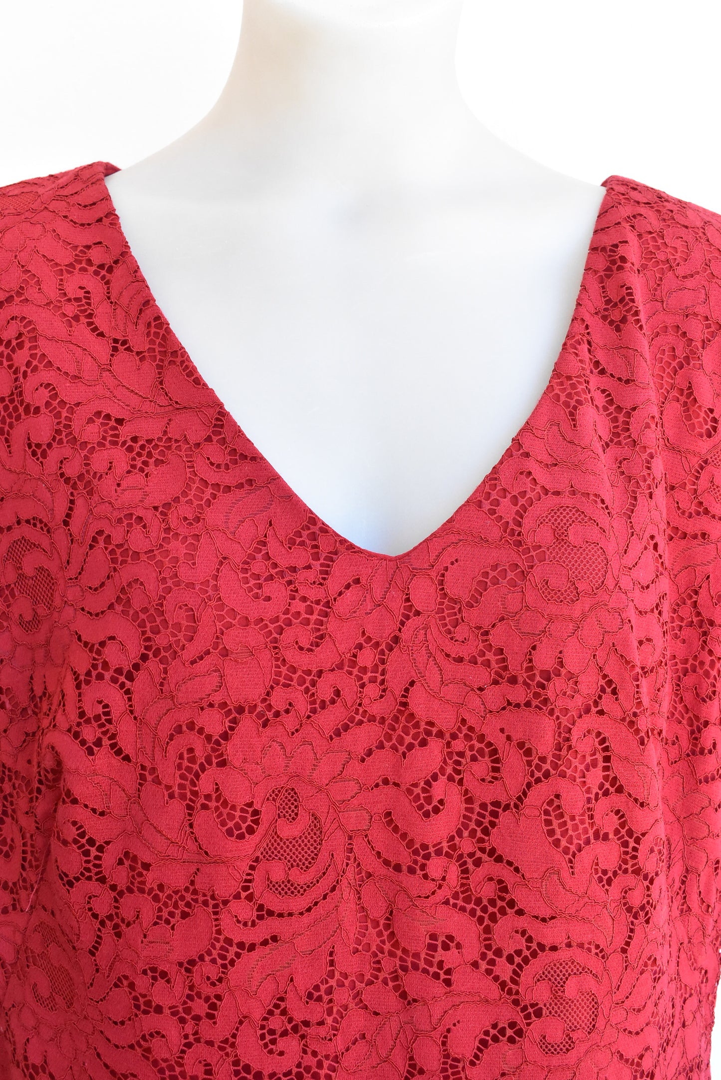 Ralph Lauren ruby red lacy dress NEW, size L