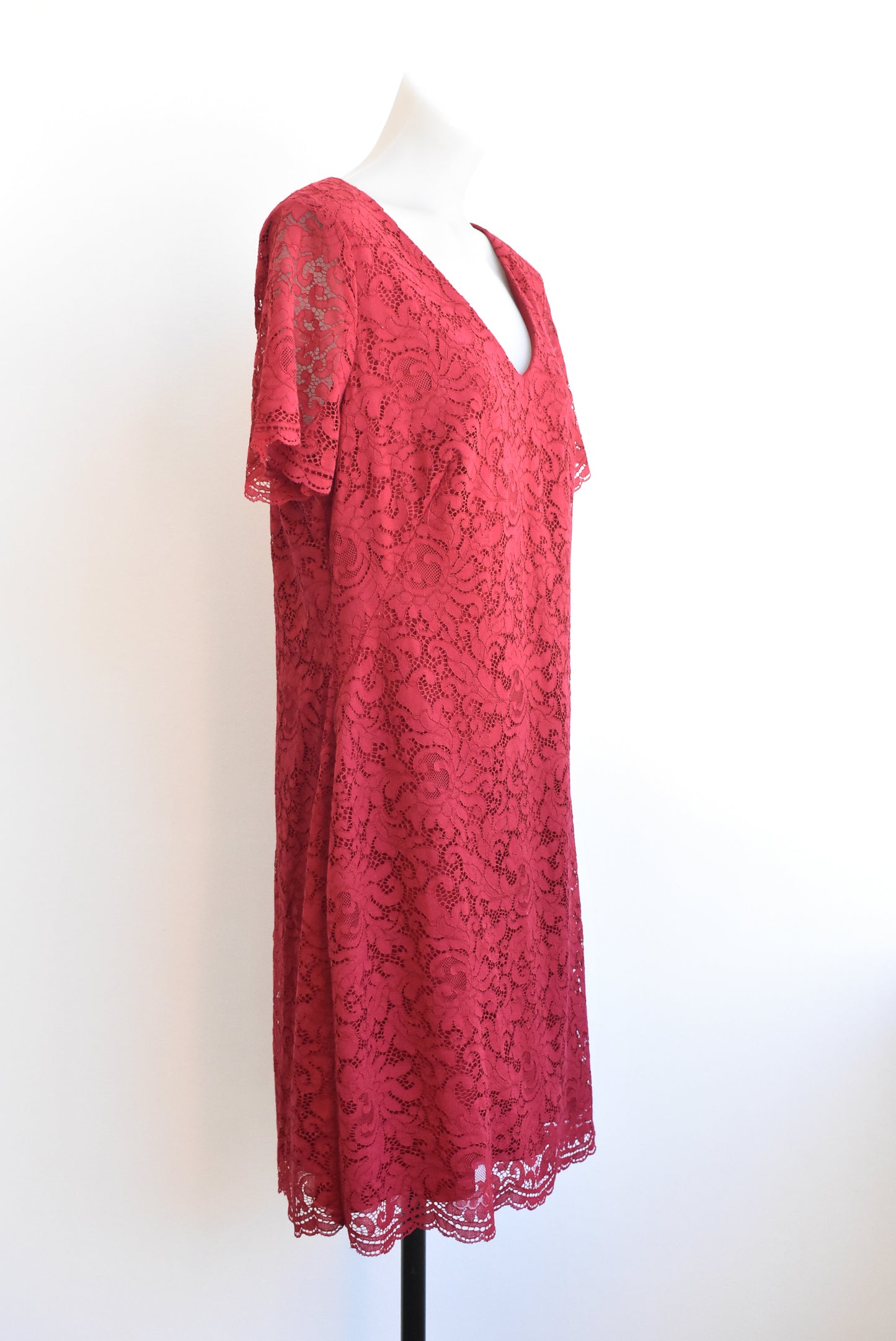 Ralph Lauren ruby red lacy dress NEW, size L
