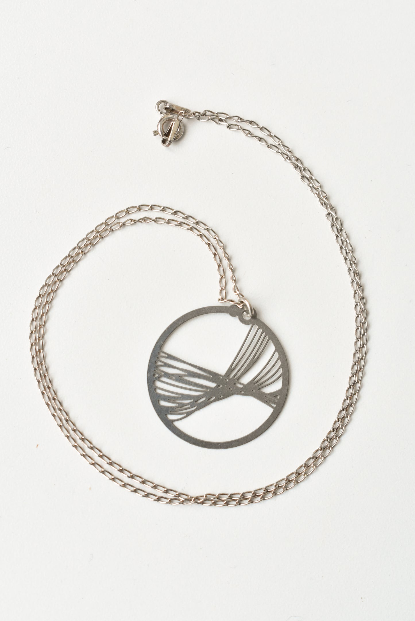 Delicate disc on silver chain 925