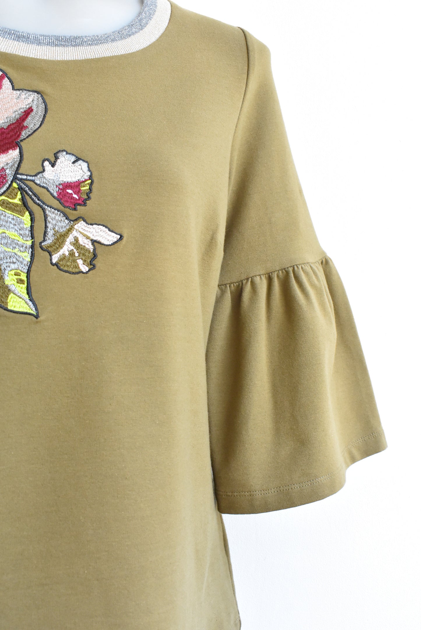 Heine olive green top, size 36 X-small