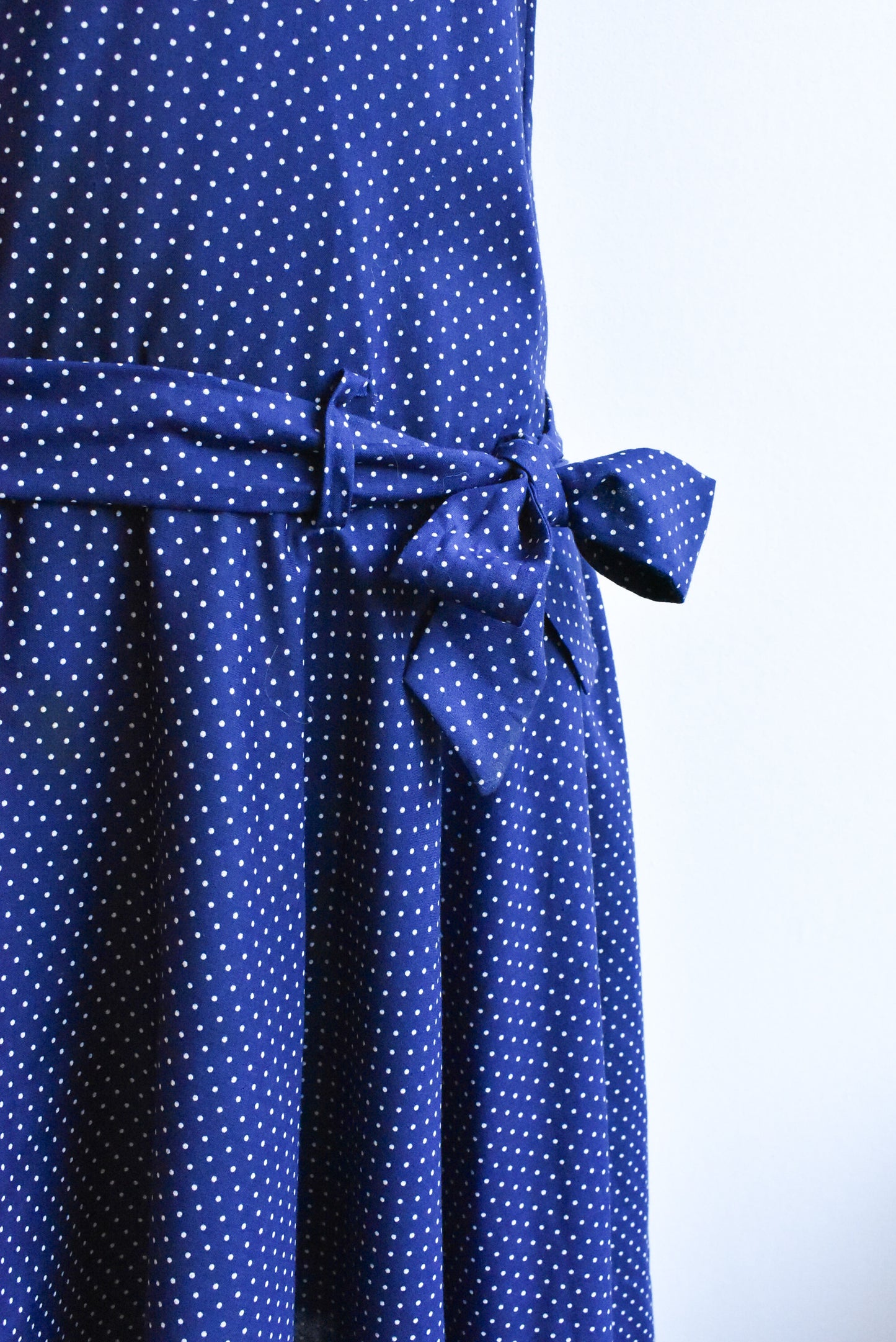 Edward & Emma retro navy polka dot dress, size S-M
