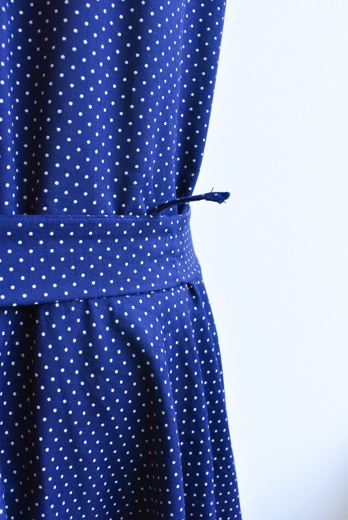 Edward & Emma retro navy polka dot dress, size S-M