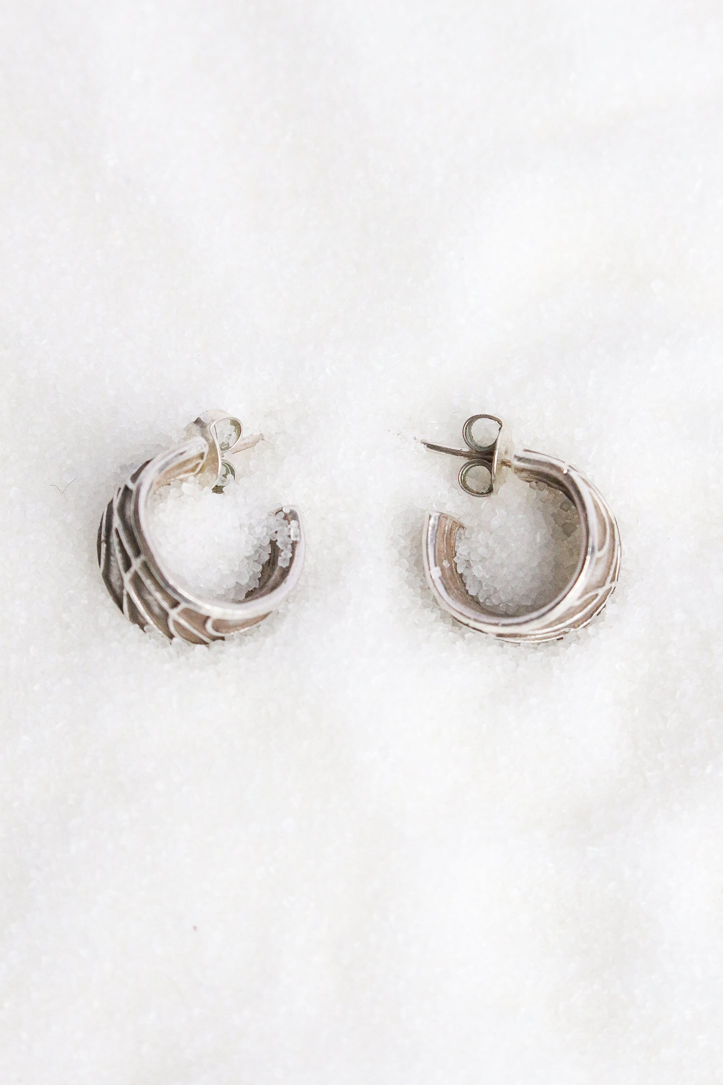 Small silver hoop earrings