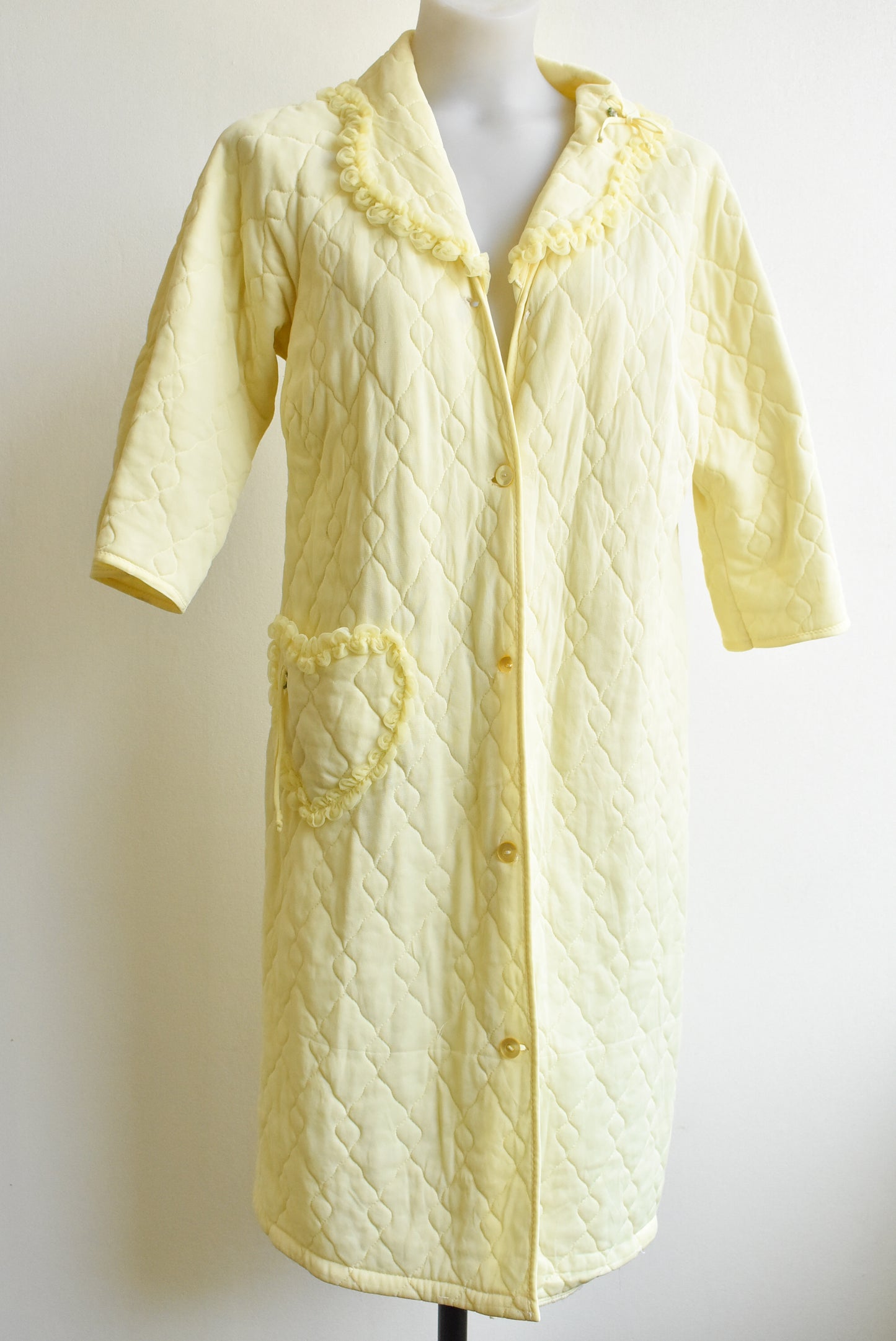 Vintage Yellow dressing gown, size SW (vintage womens small)