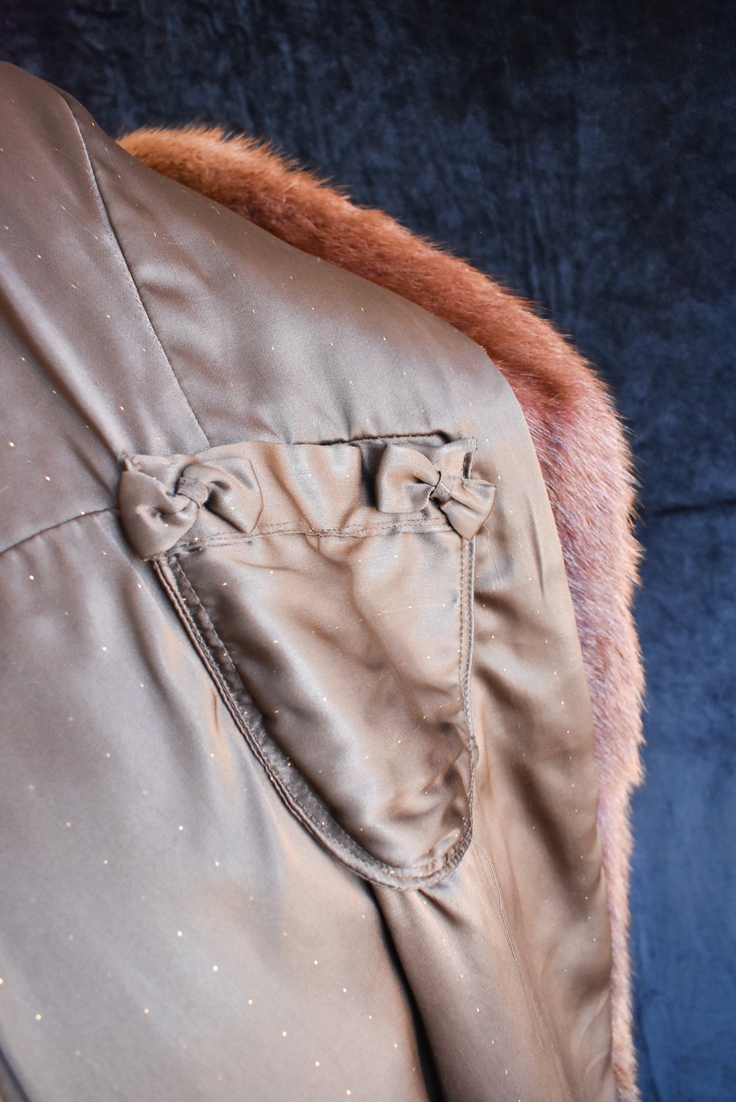 Long brown fur coat