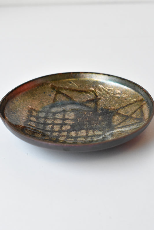 Engo Norway mid-century enameled copper dish