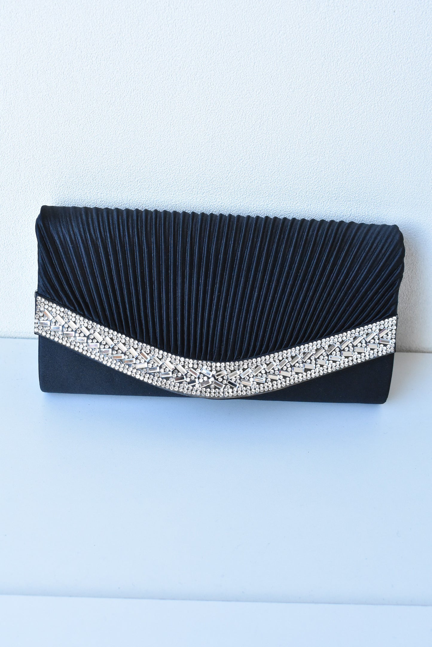Rectangular bedazzled clutch