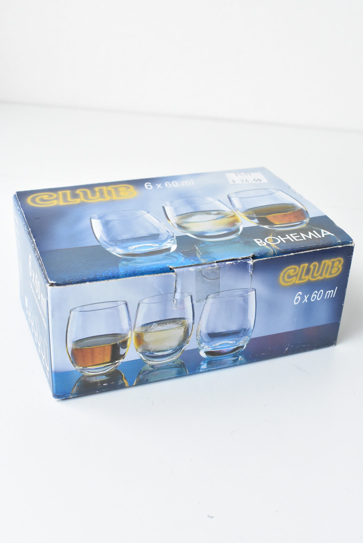 Bohemia blown glass 6 x 60mL Club tumblers