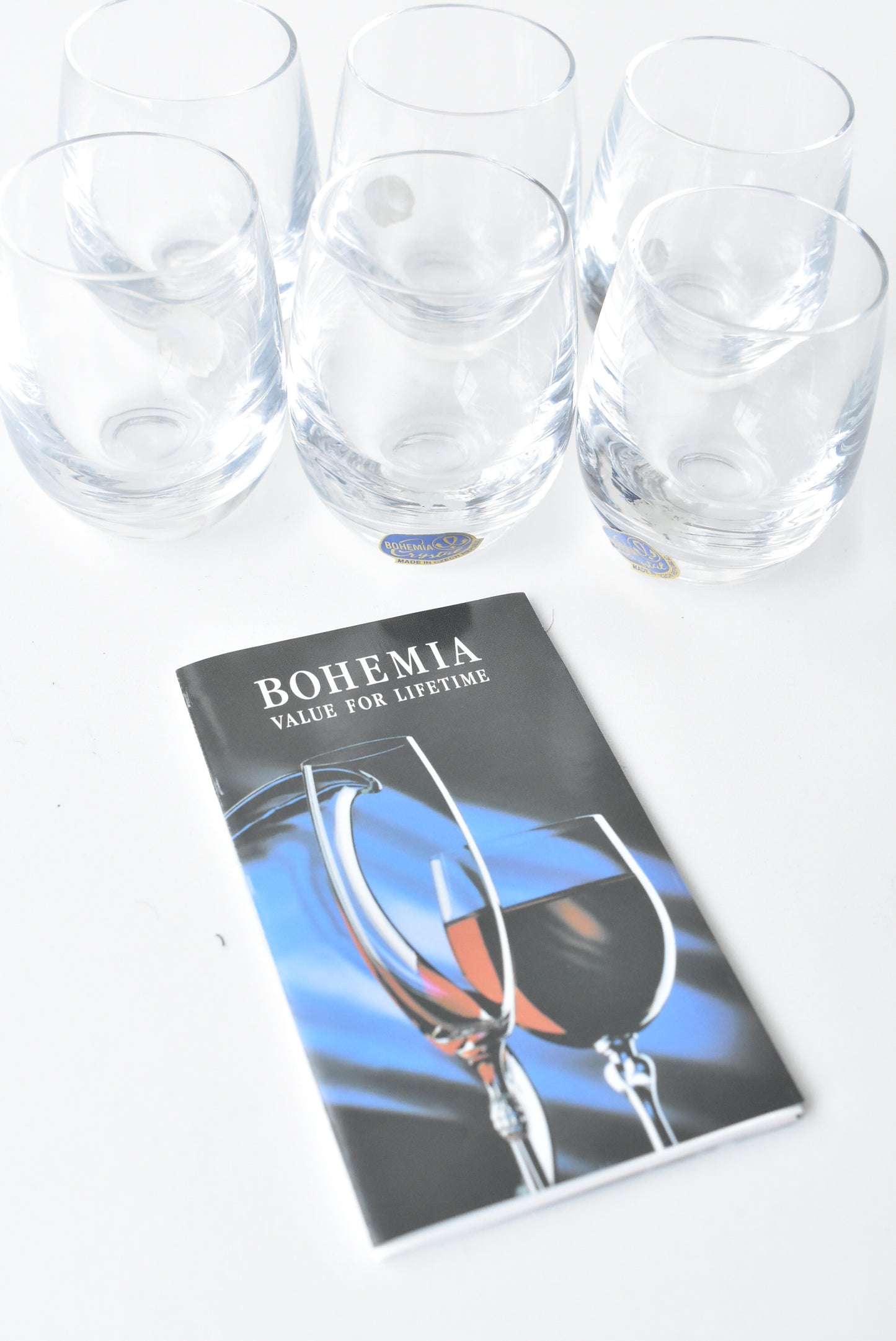 Bohemia blown glass 6 x 60mL Club tumblers