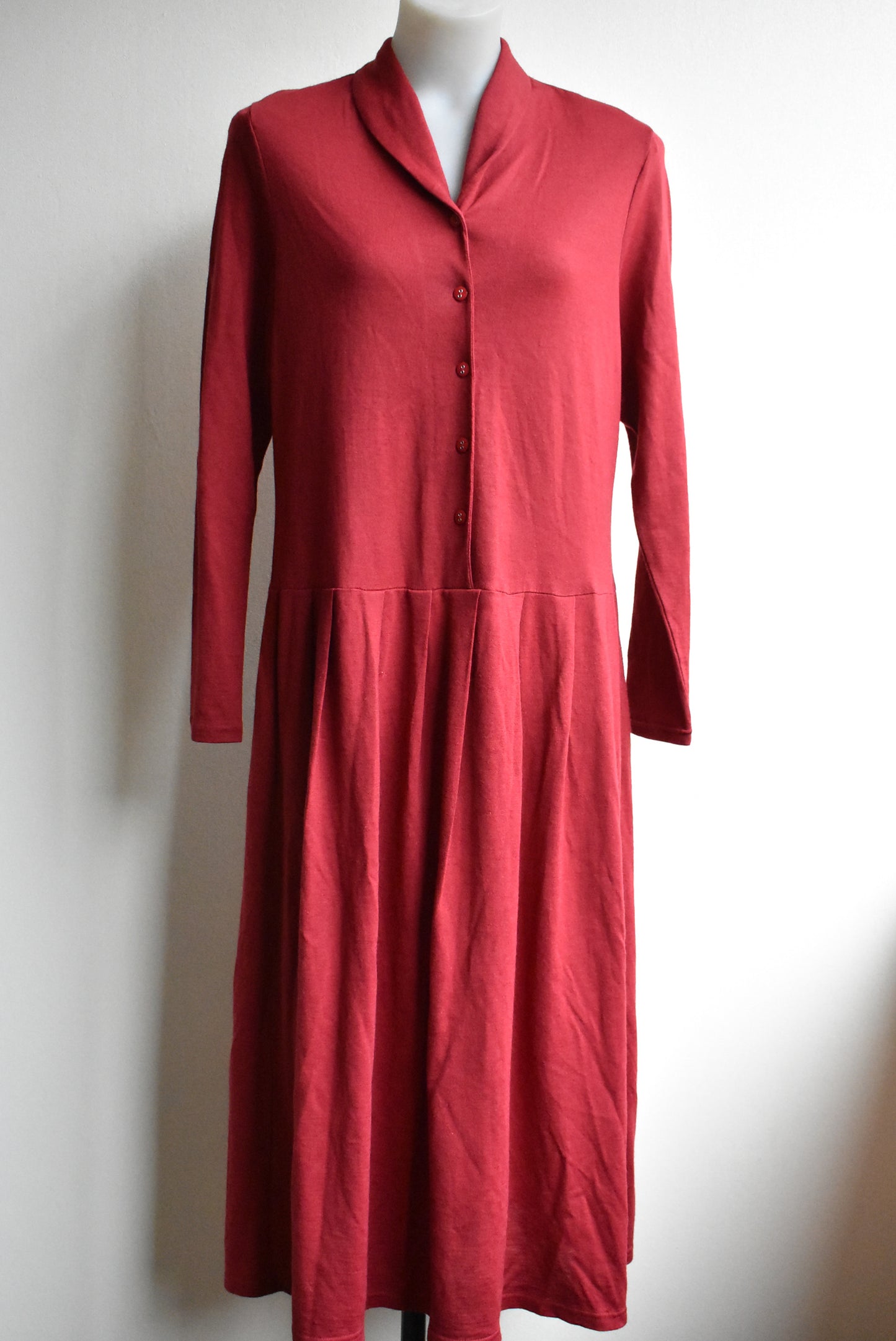 Clothkits burgundy wool blend dress, size 12/14