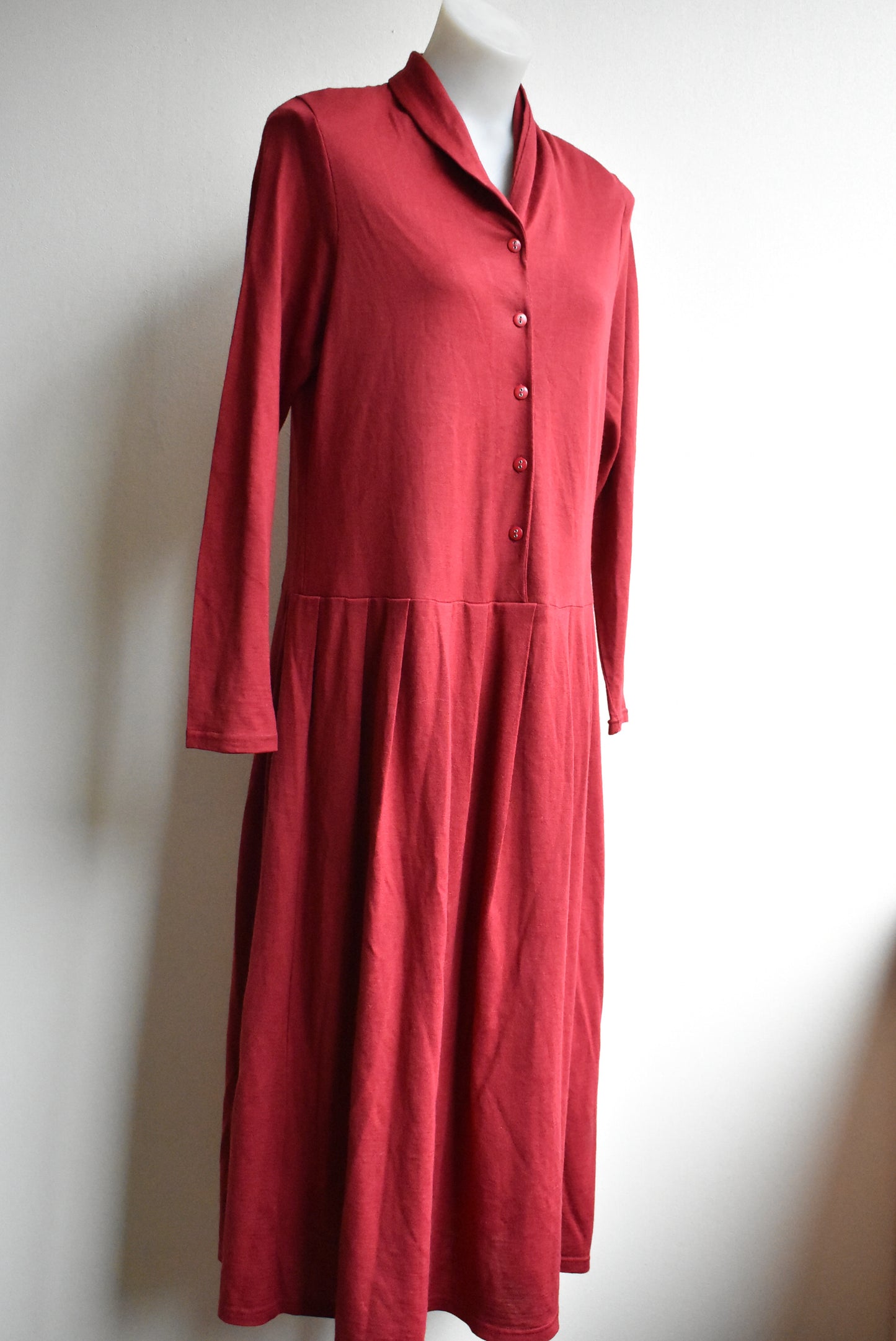 Clothkits burgundy wool blend dress, size 12/14