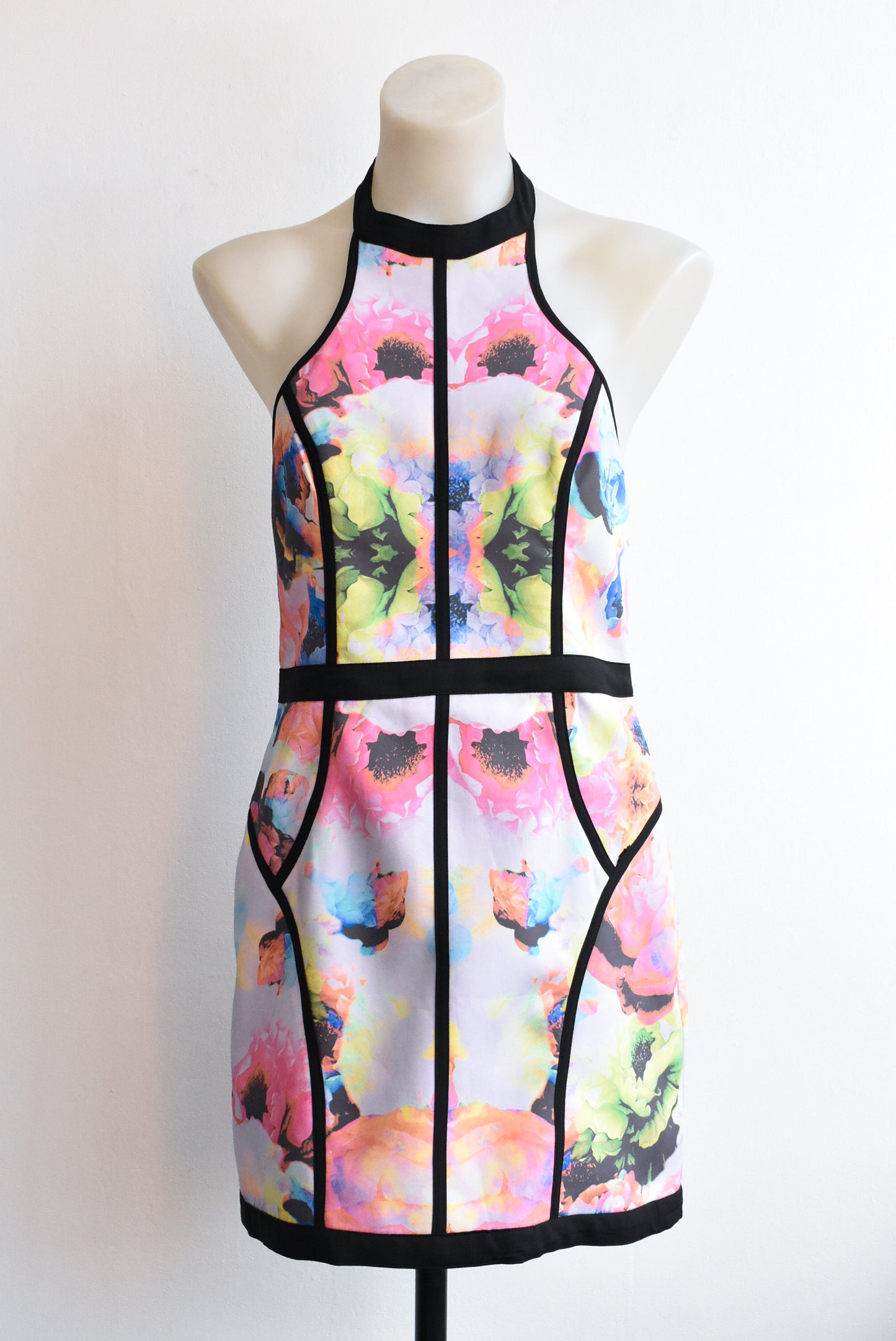 Finders Keepers halter-neck brightly coloured dress, M