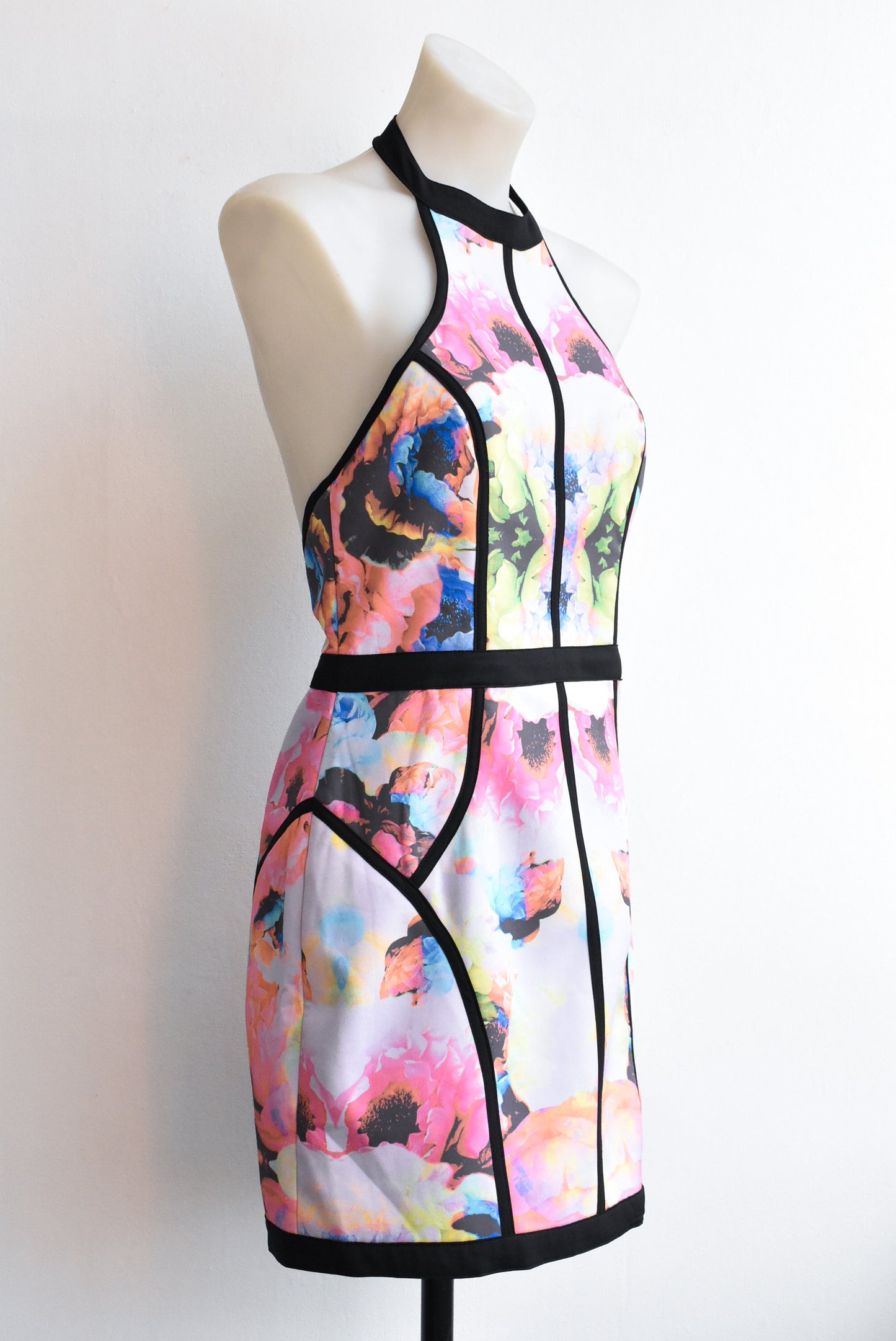 Finders Keepers halter-neck brightly coloured dress, M