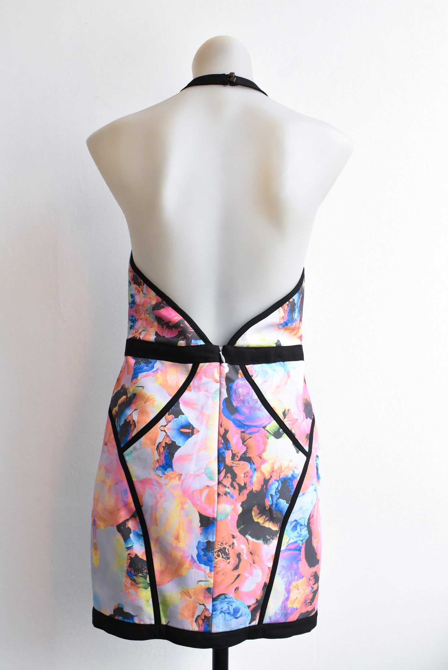 Finders Keepers halter-neck brightly coloured dress, M