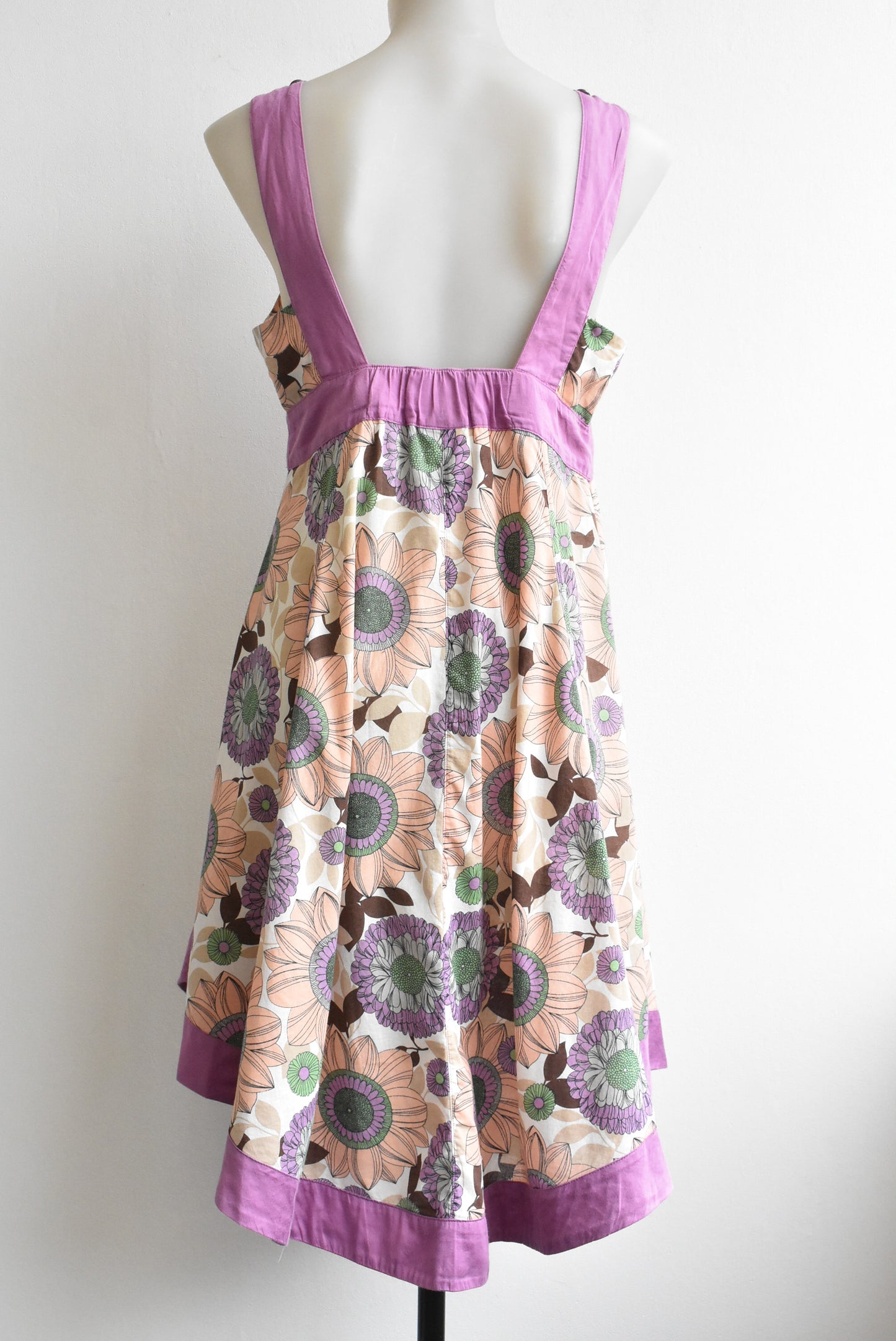 Deshabillé purple orange floral dress, size 12