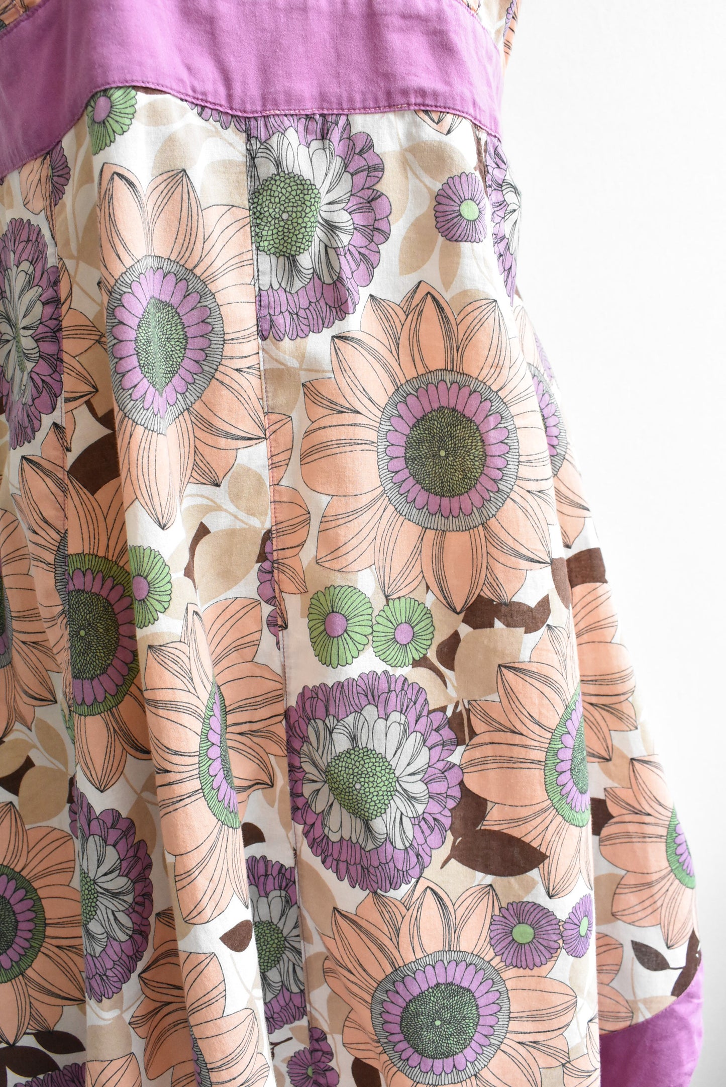 Deshabillé purple orange floral dress, size 12