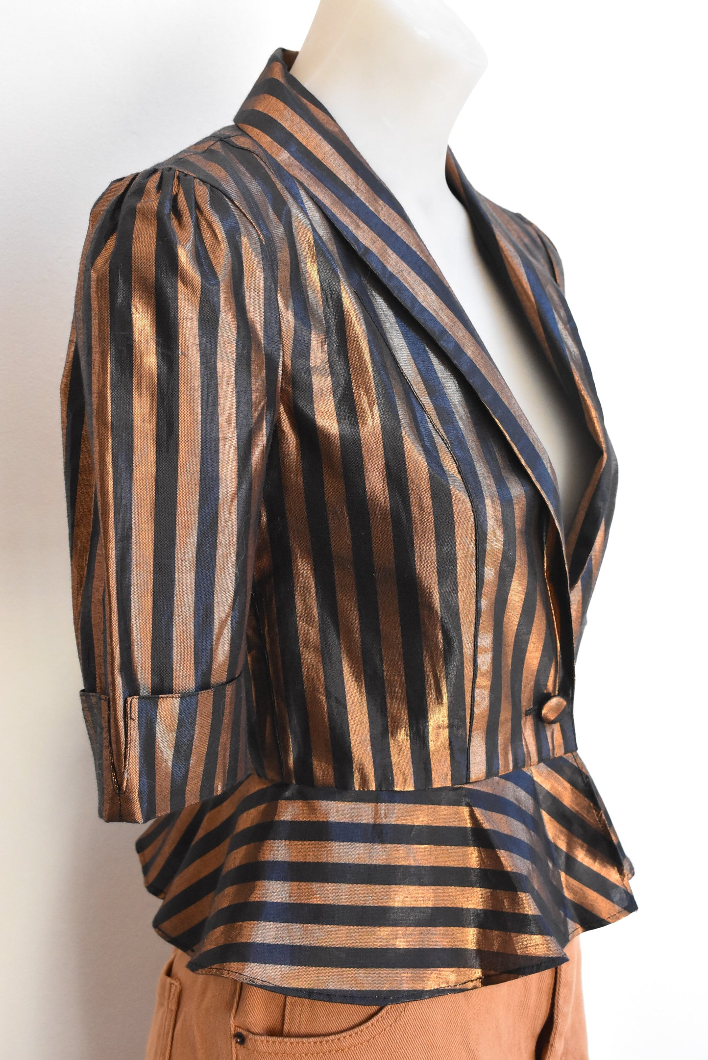 Sass & Bide copper & black lurex top, size XS