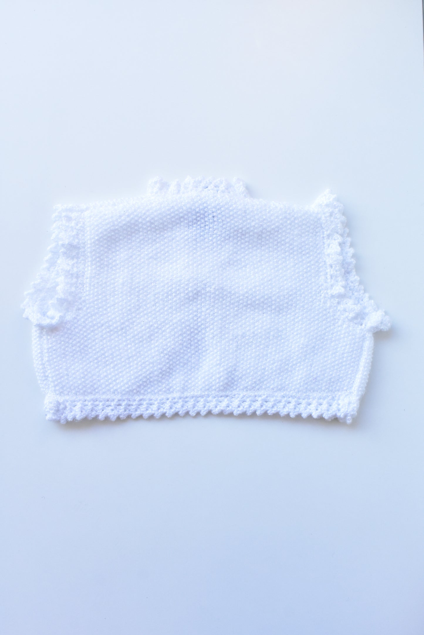 Handknitted toddler's white sparkle bolero, NEW