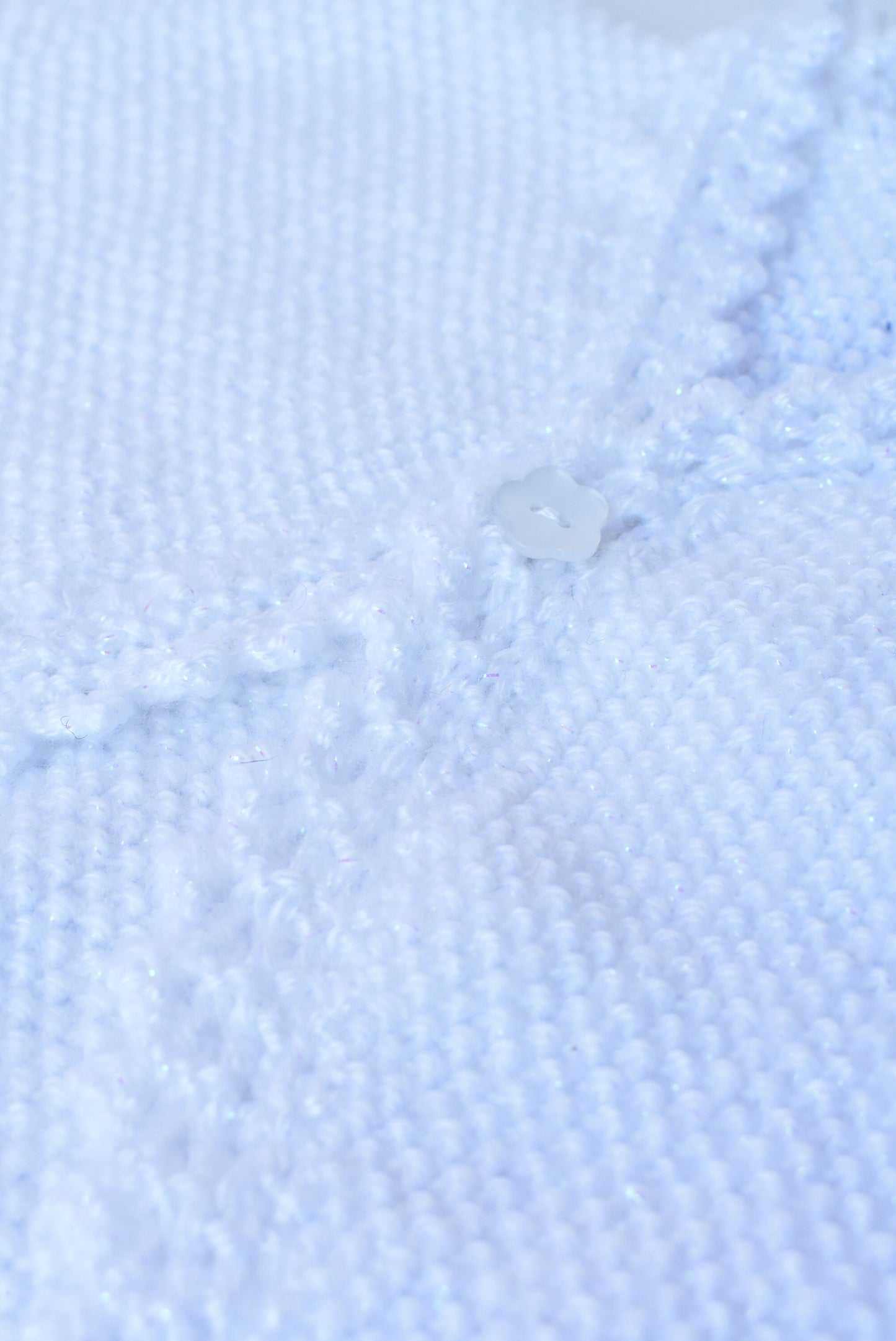 Handknitted toddler's white sparkle bolero, NEW
