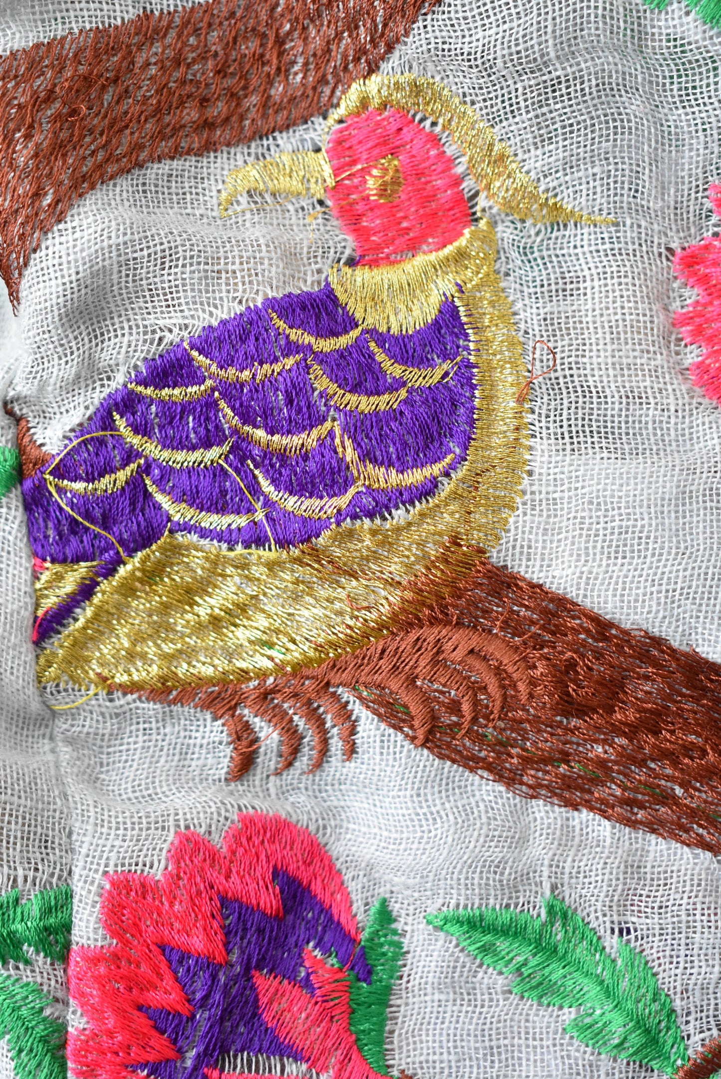 Handmade embroidered linen shirt, size S