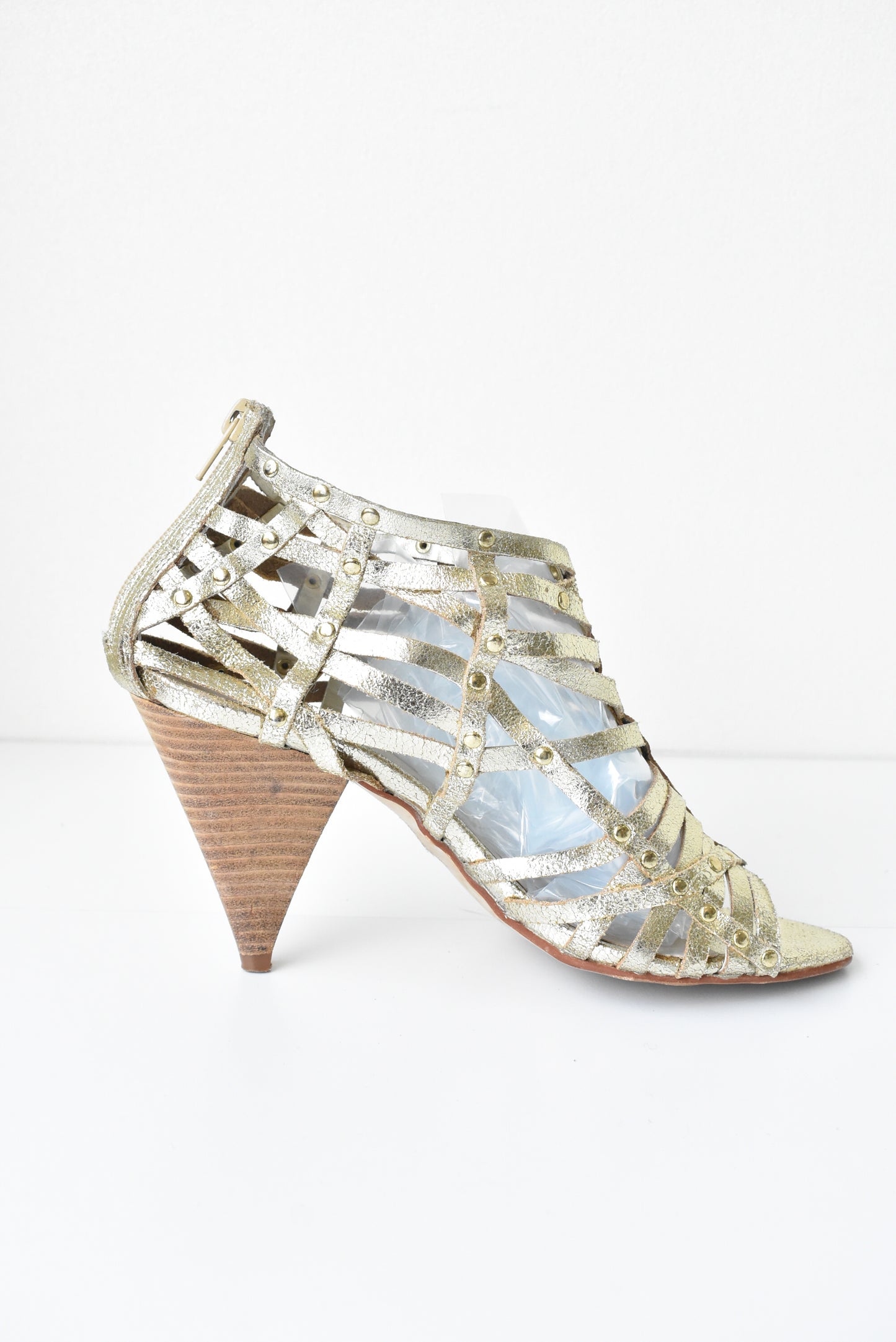 Aldo golden heeled sandals, size 38