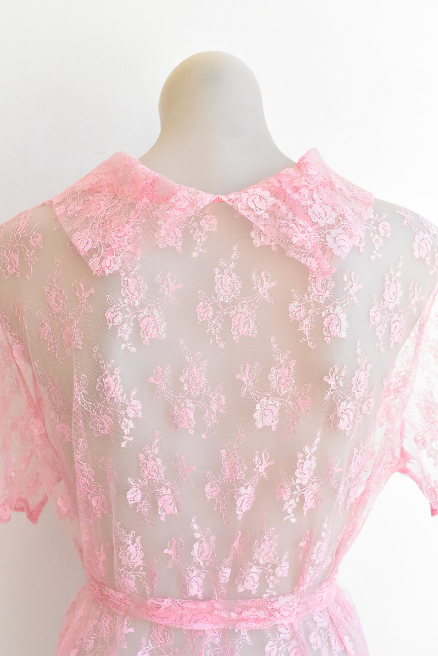 Pink floral lace dress, size S