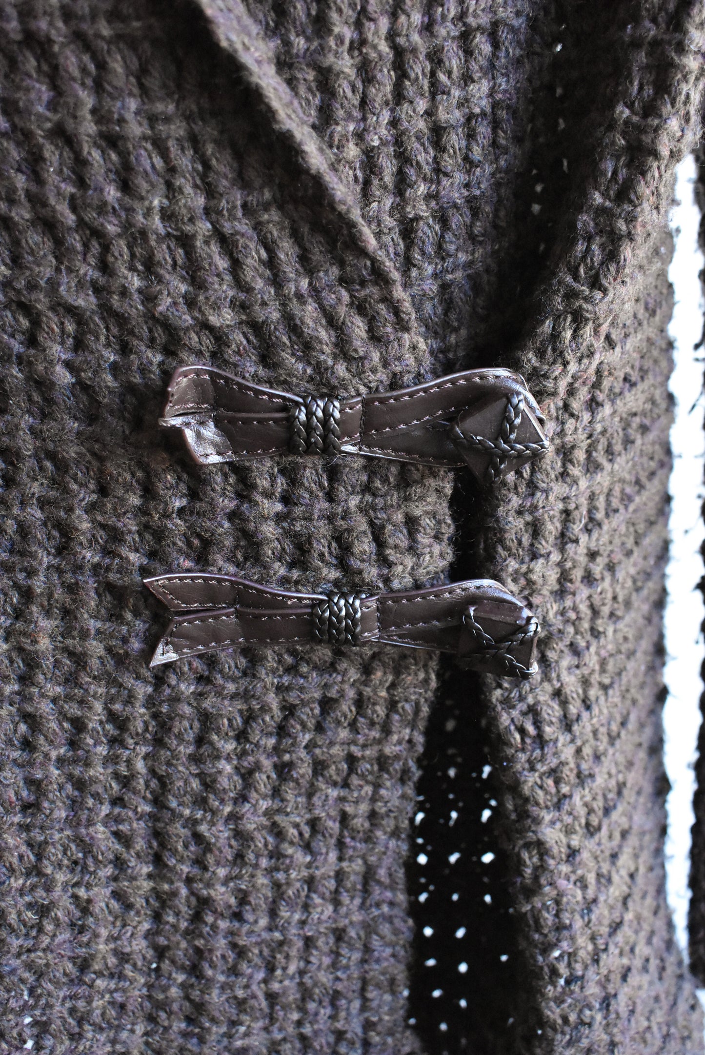 Marks & Spencers brown cable knit wool blend cardigan, size M