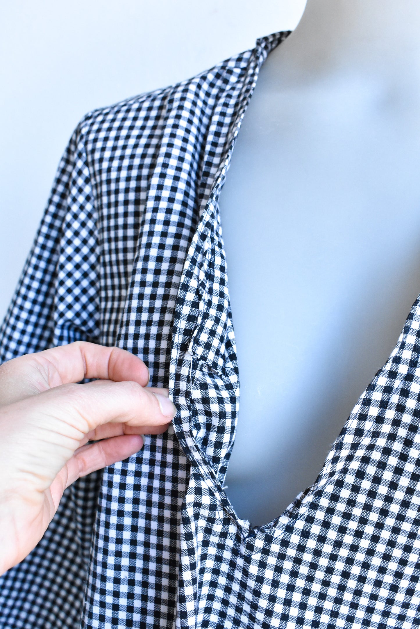 Black and white checked top, size XL
