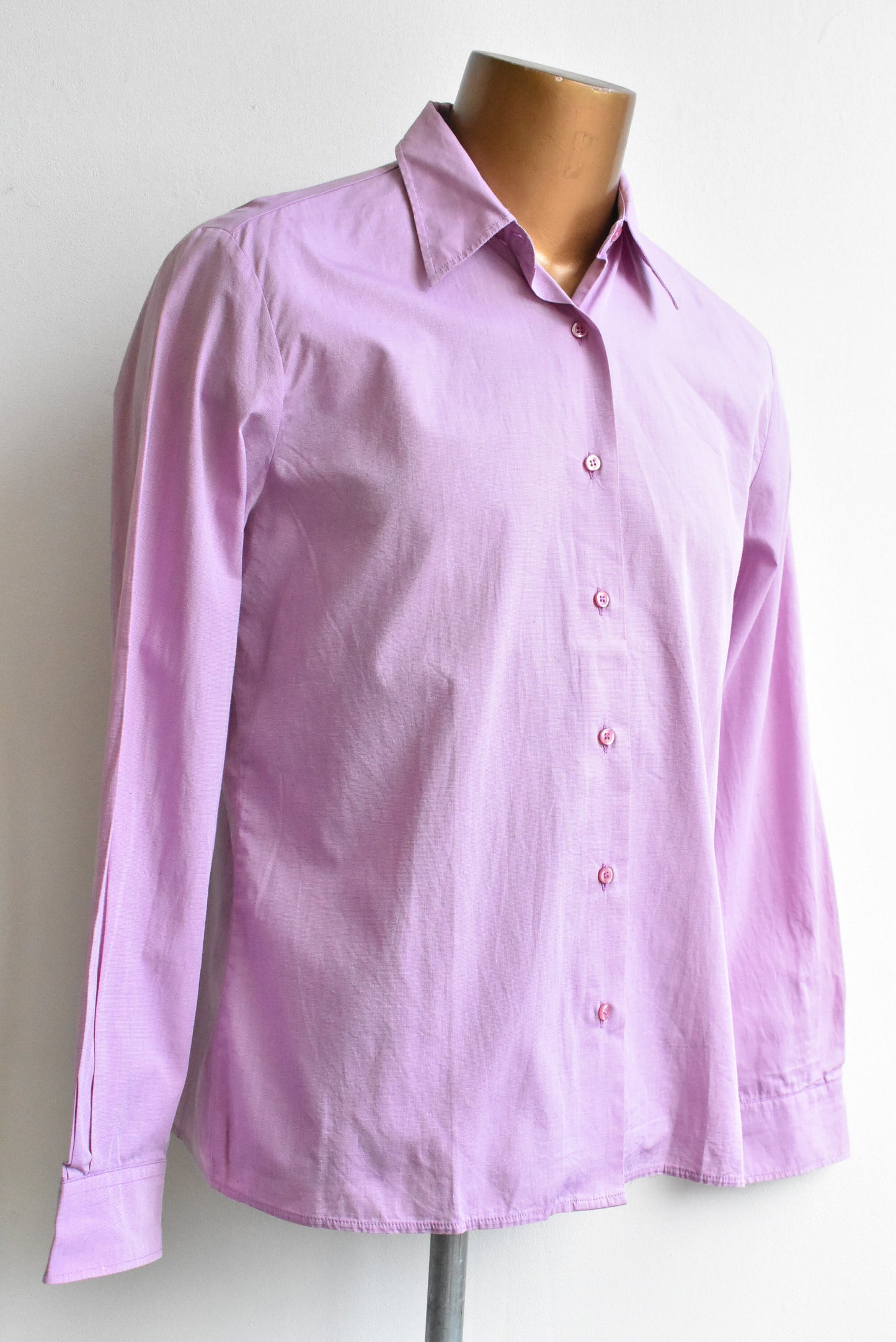 United Colors of Benetton, purple cotton button up mens shirt, S