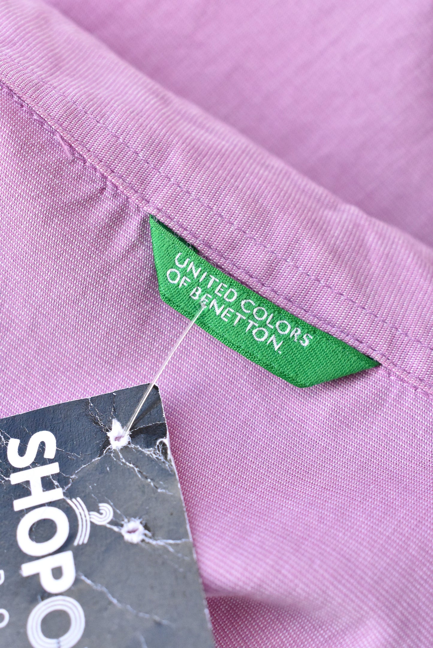 United Colors of Benetton, purple cotton button up mens shirt, S