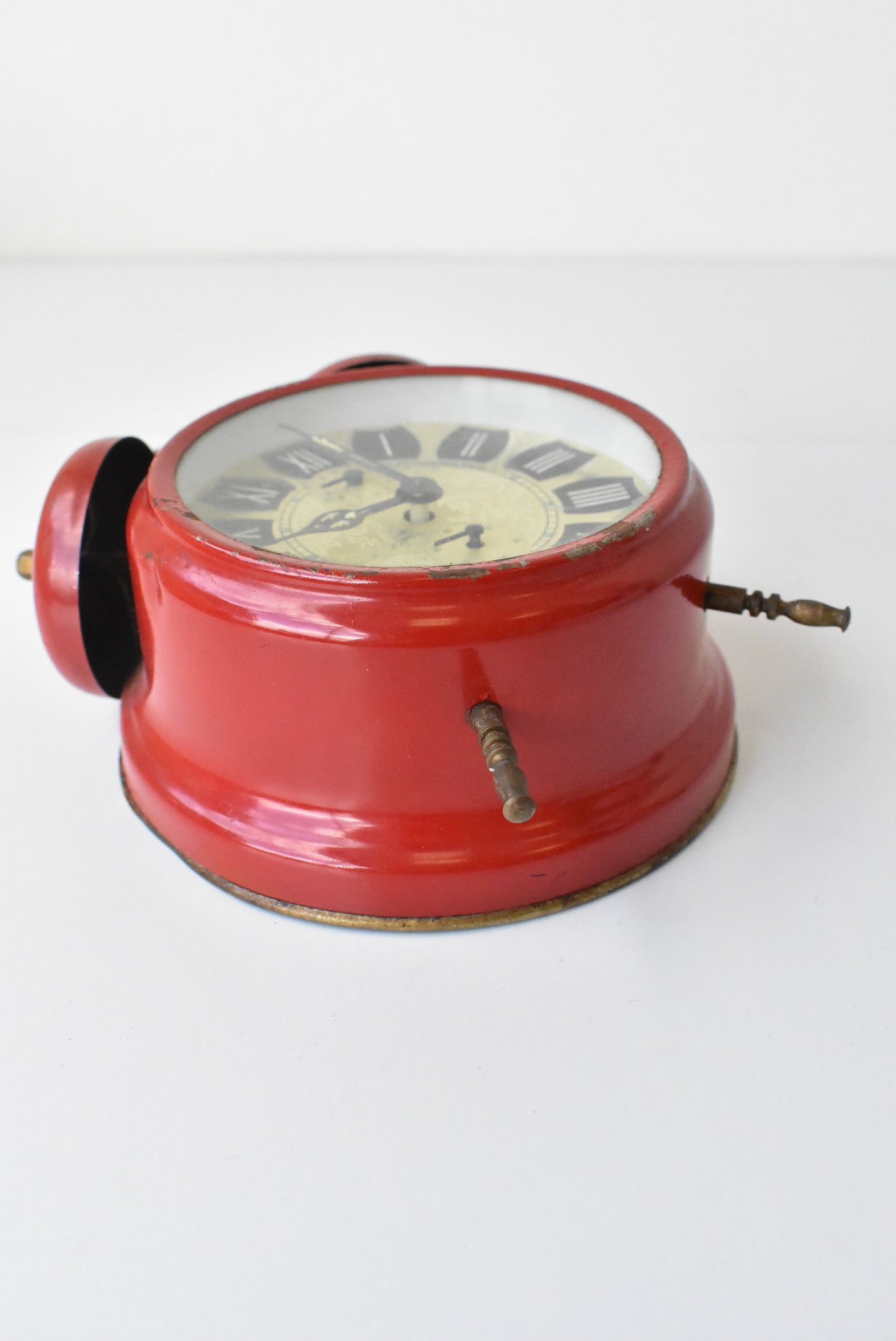 Jerger vintage red alarm clock, as is