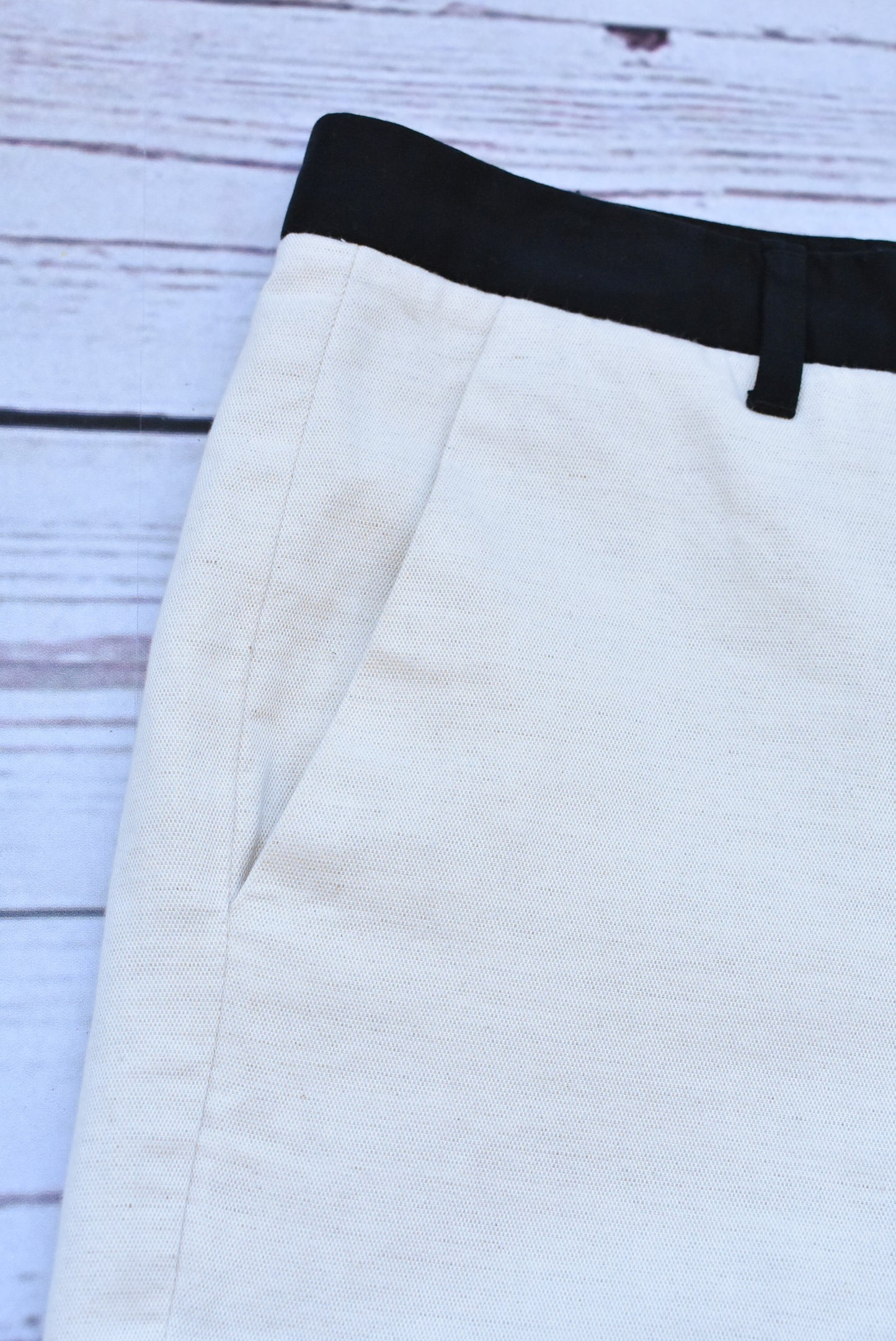 GAP tailored beige cotton-linen crop pant, size XS