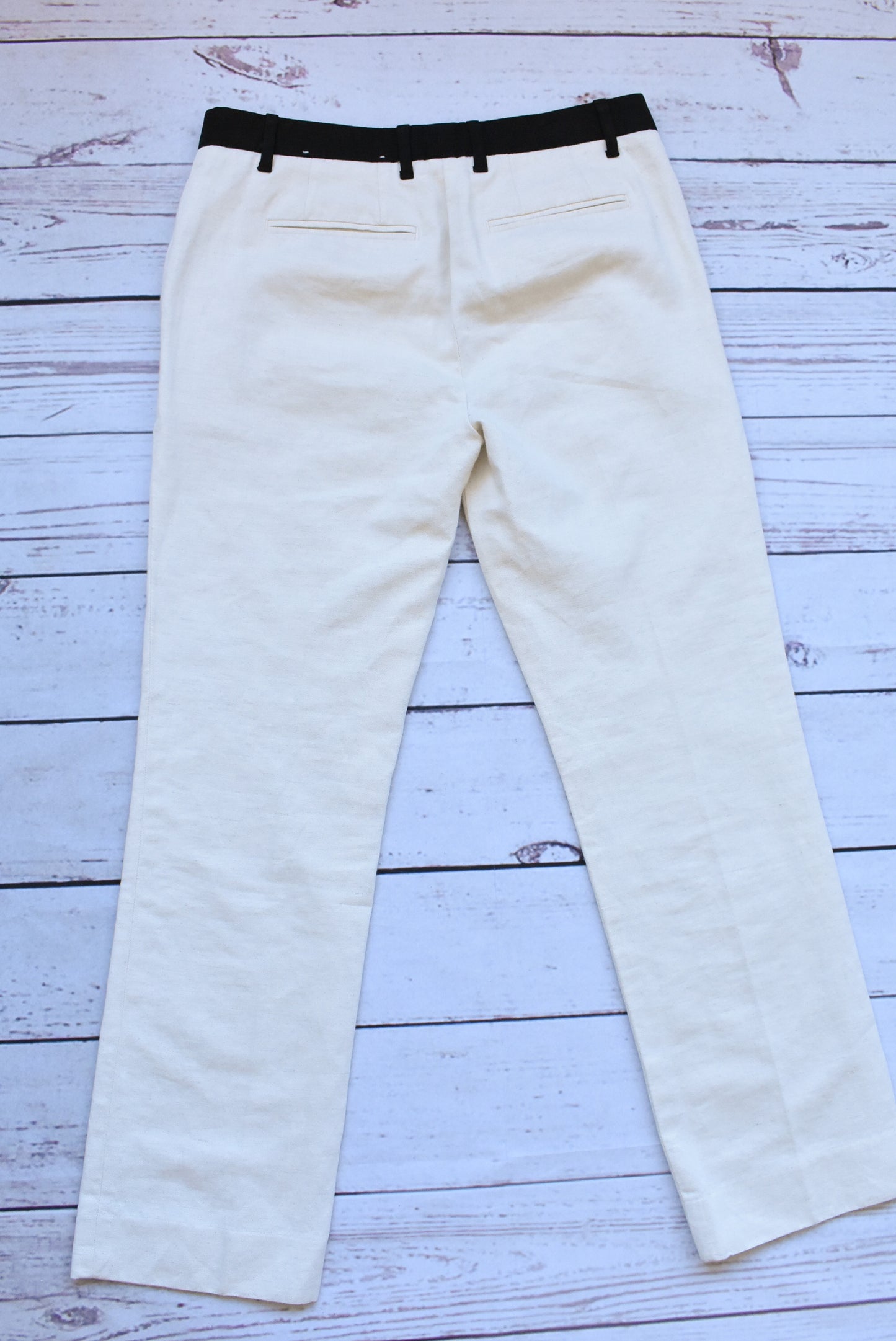 GAP tailored beige cotton-linen crop pant, size XS