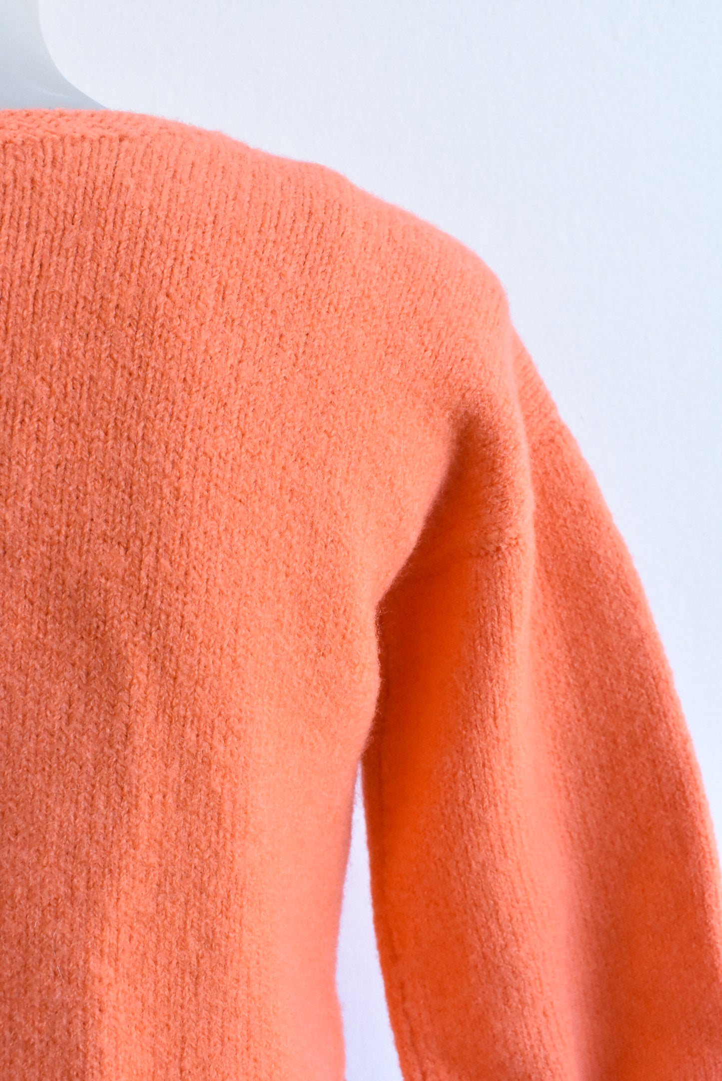 Retro orange bobble-knit jumper, size XS